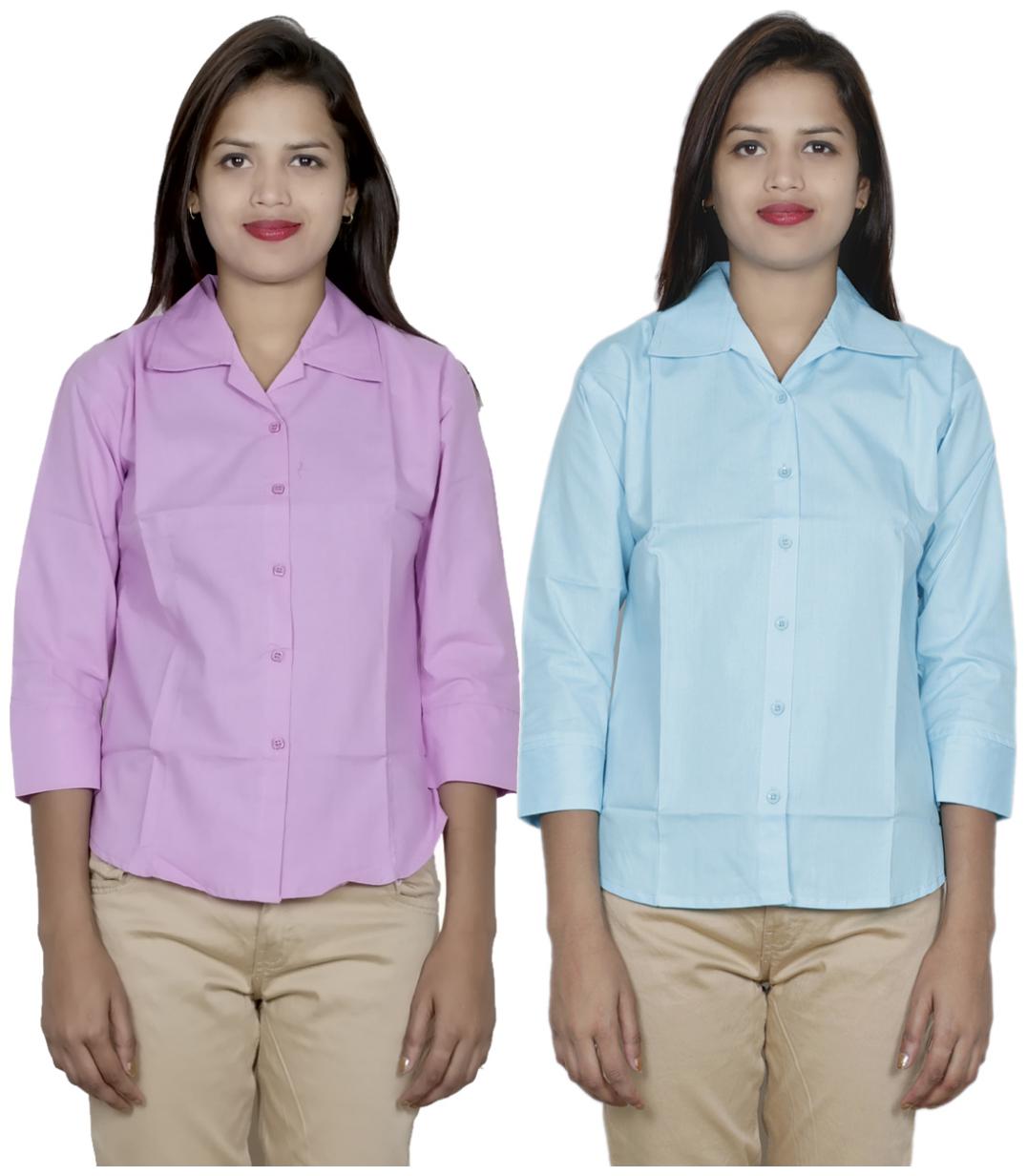 

Indiweaves Women Purple Solid Regular Fit Shirt