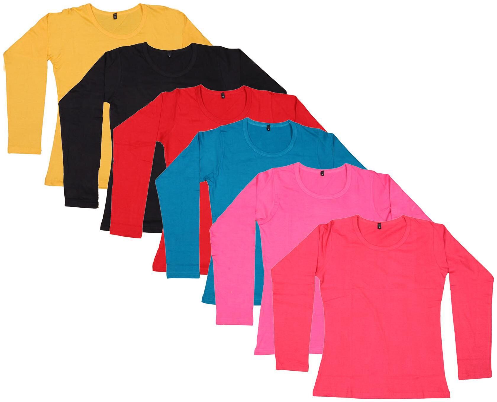 

Indiweaves Women Multi Regular fit Round neck Cotton T shirt