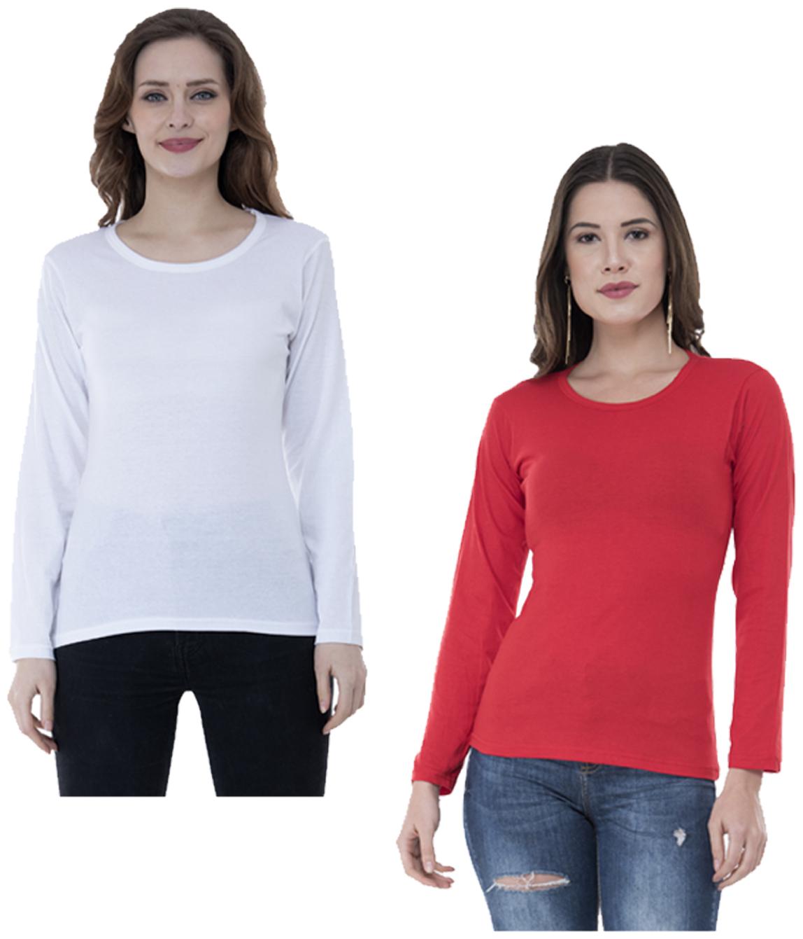 

Indiweaves Women Multi Regular fit Round neck Cotton T shirt