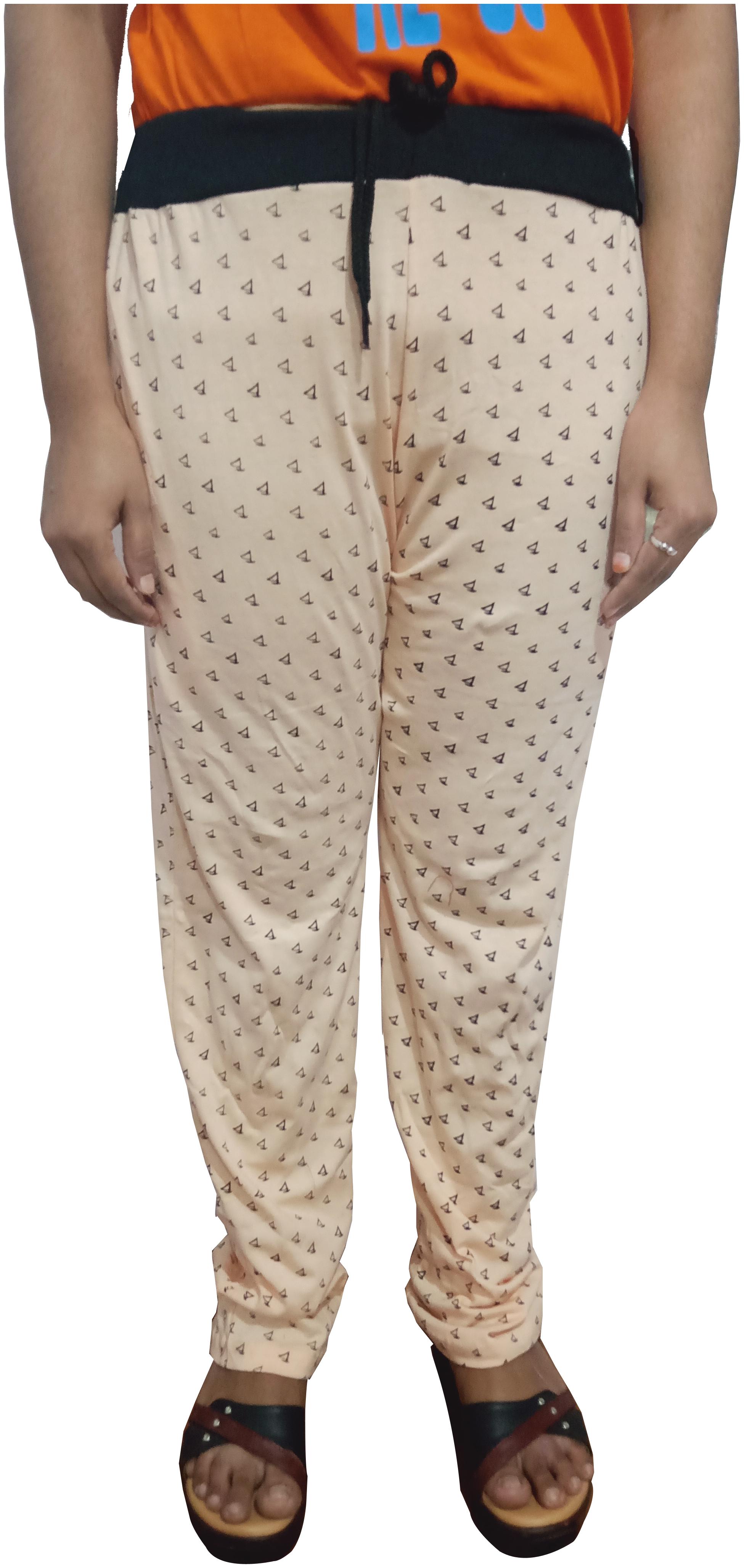 

Indiweaves Women Regular fit Cotton Printed Track pants - Beige