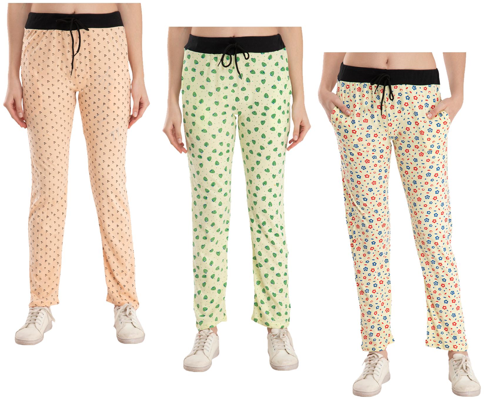 

Indiweaves Women Regular fit Cotton Printed Track pants - Multi