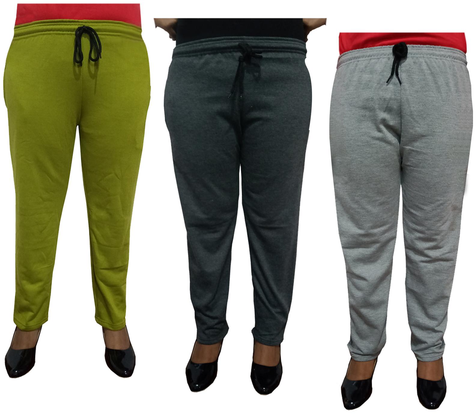

Indiweaves Women Regular fit Fleece Solid Track pants - Multi
