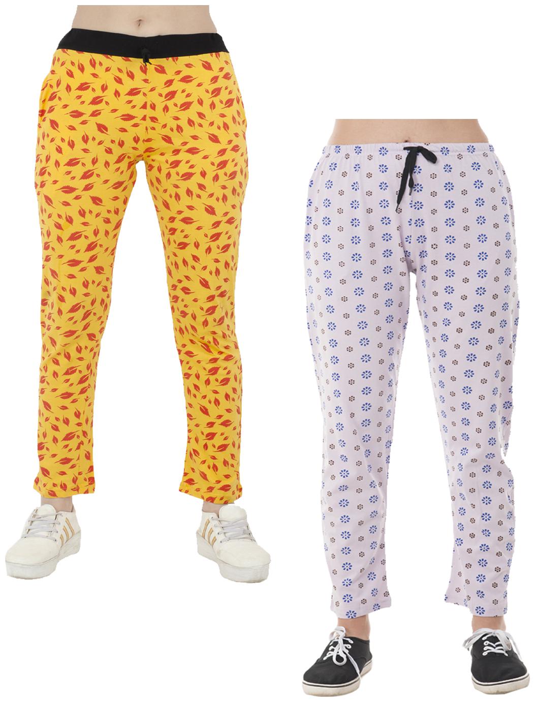 

Indiweaves Women Regular fit Cotton Printed Track pants - Multi