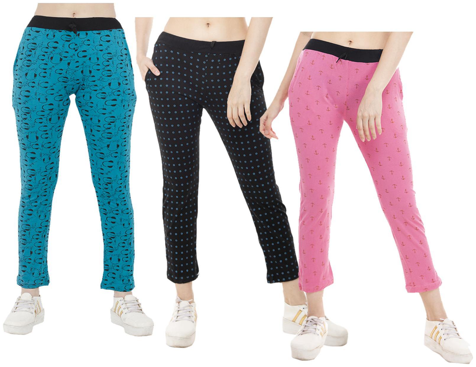 

Indiweaves Women Regular fit Polyester Printed Track pants - Multi