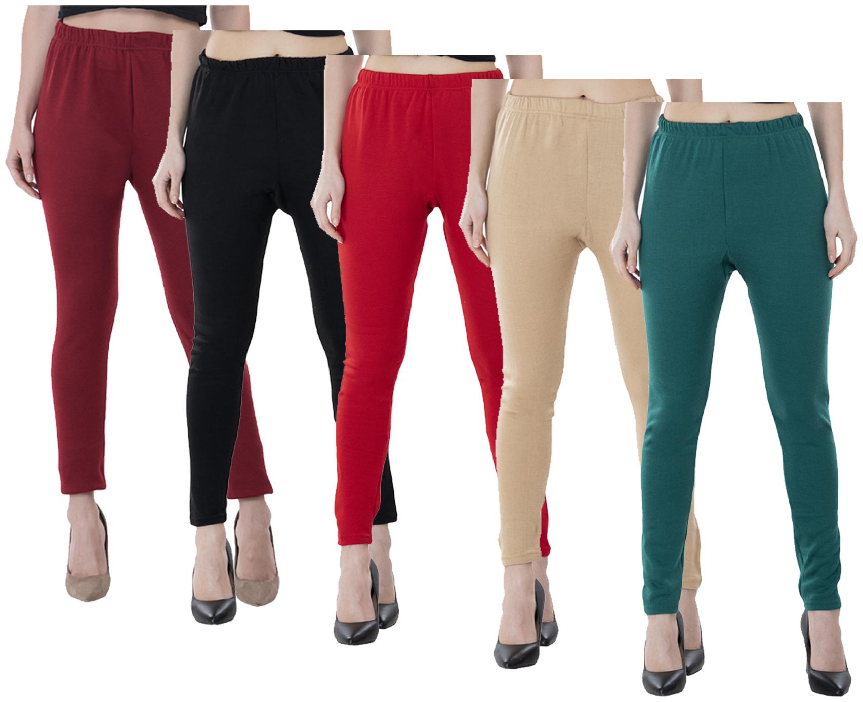 

IndiWeaves Women Warm Wollen Lycra Legging (Pack of 5)
