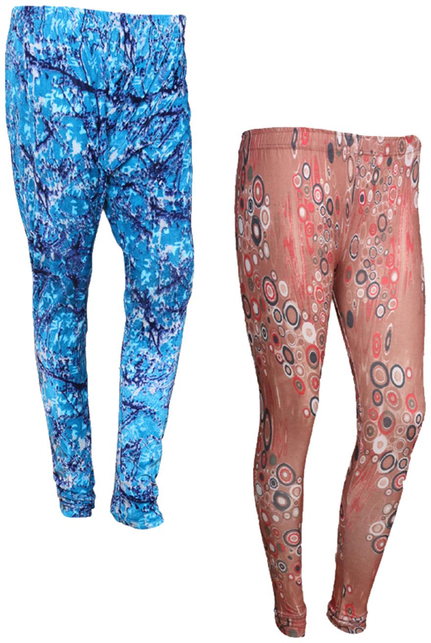 

IndiWeaves Women Cotton Printed Legging and Velvet Printed Leggings (Pack of 2)
