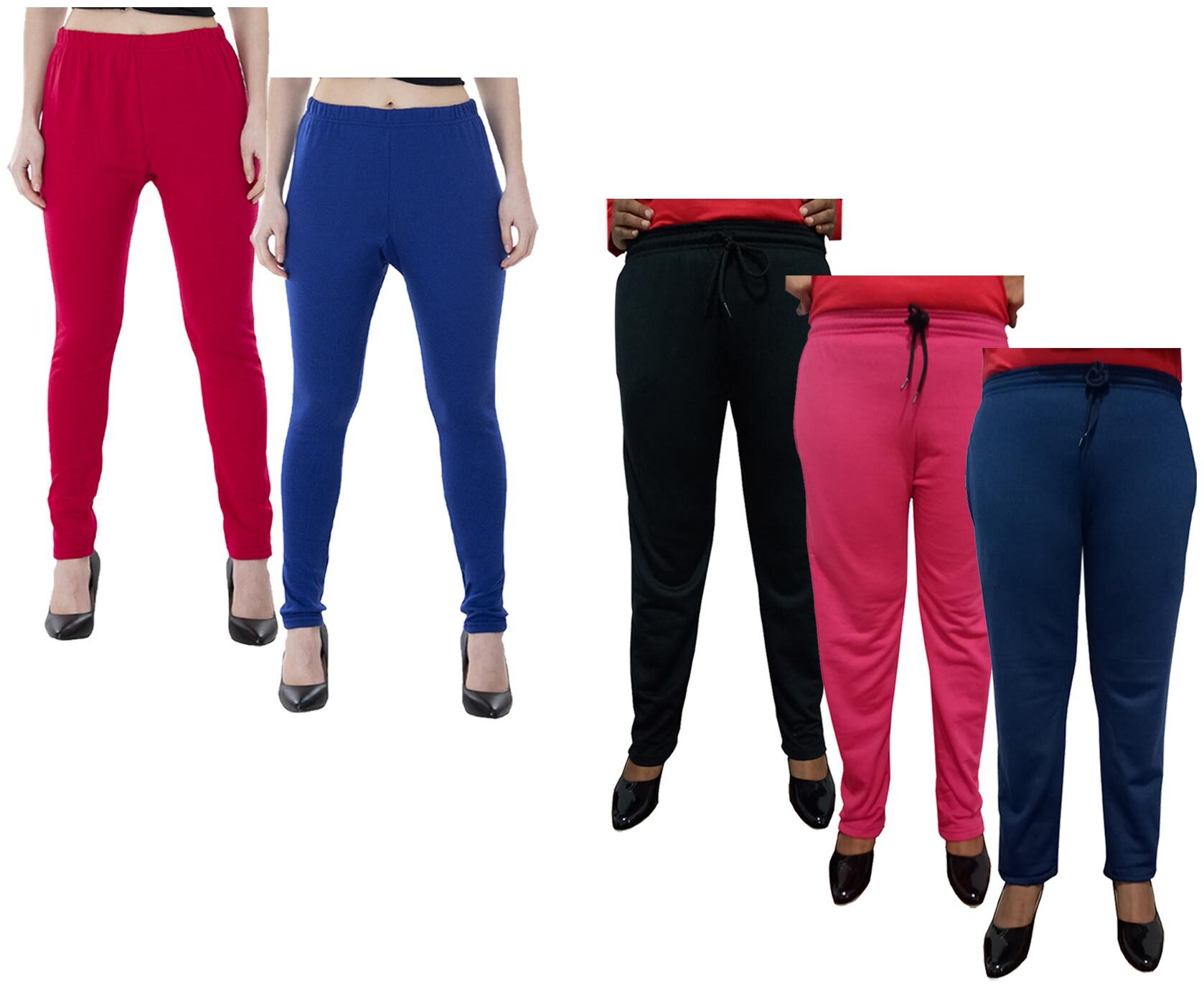

Indiweaves Women Regular fit Fleece Solid Track pants - Multi