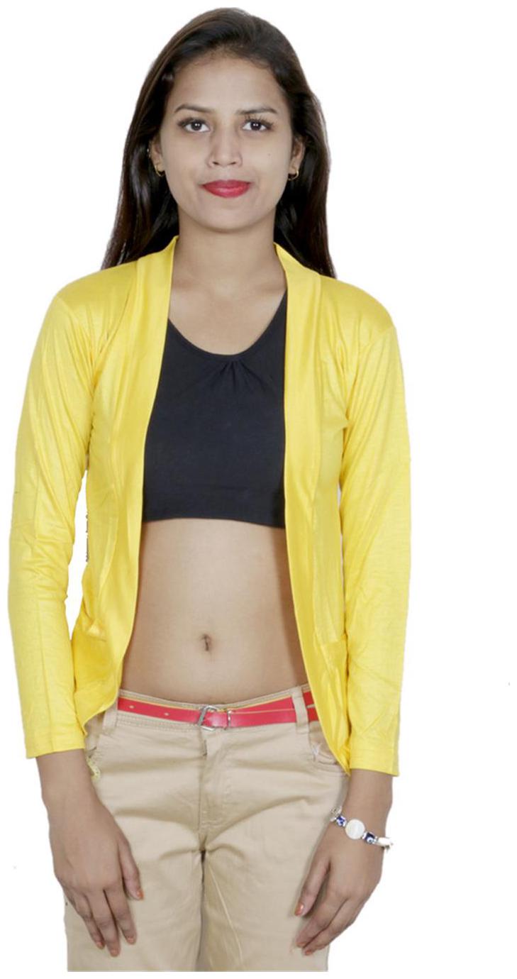 

Indiweaves Women Shrug - Yellow