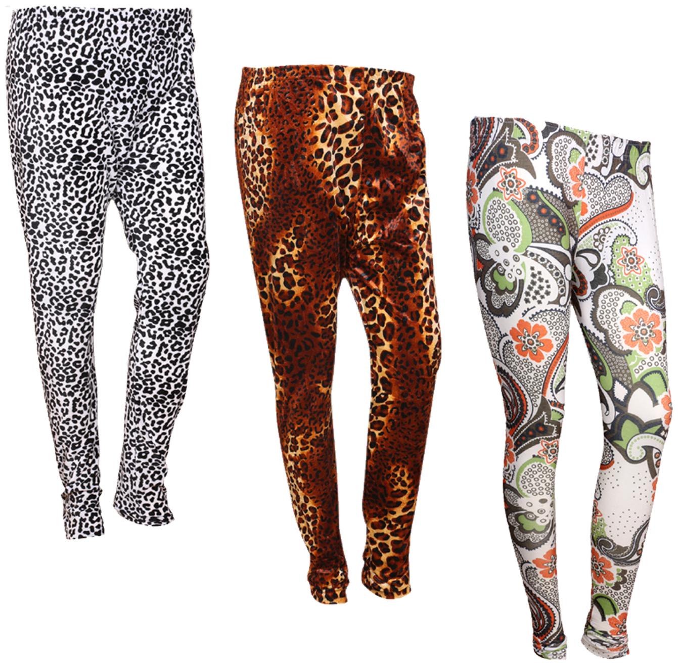 

IndiWeaves Women Cotton Printed Legging and Velvet Printed Leggings (Pack of 3)