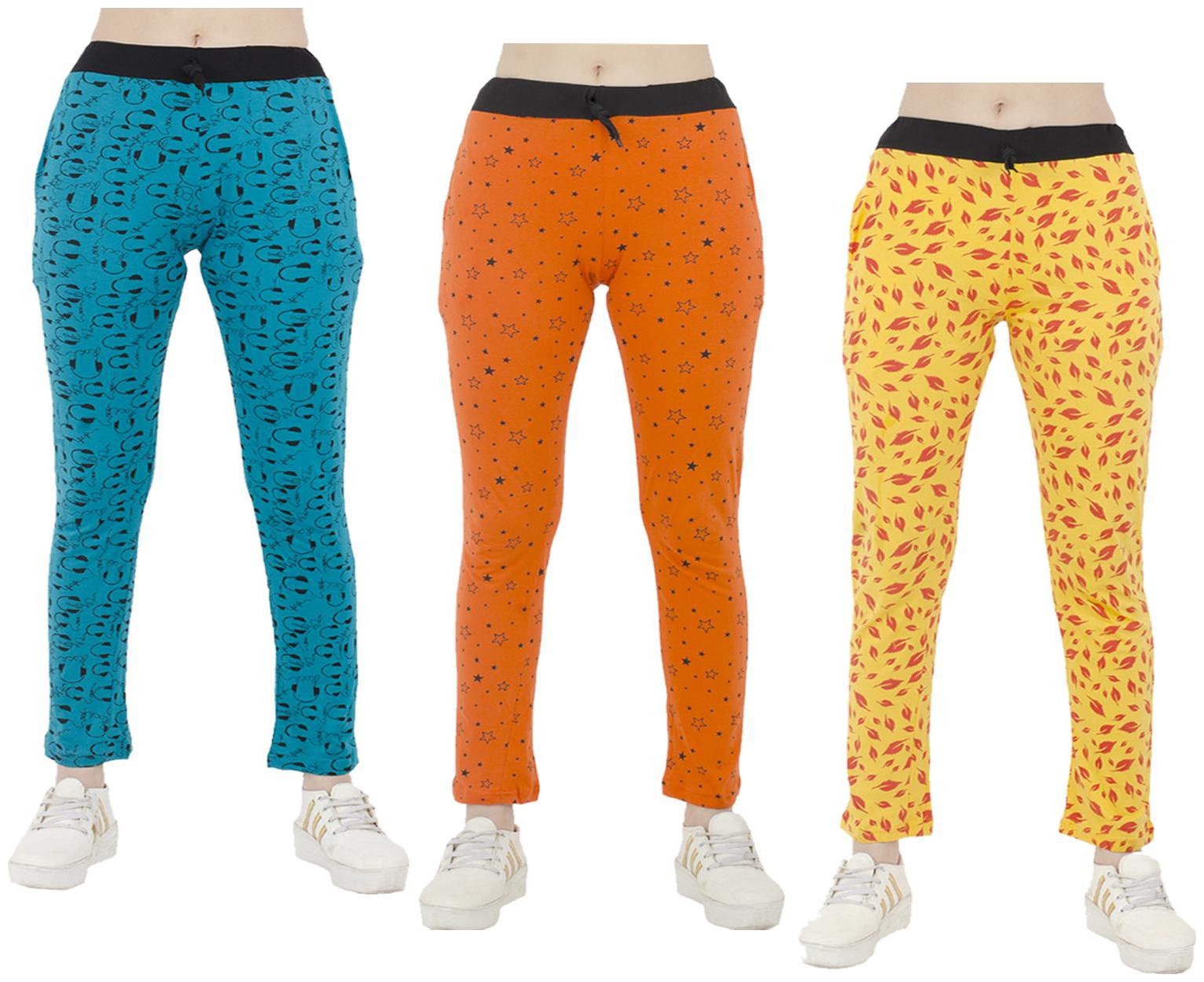 

Indiweaves Women Regular fit Polyester Printed Track pants - Multi