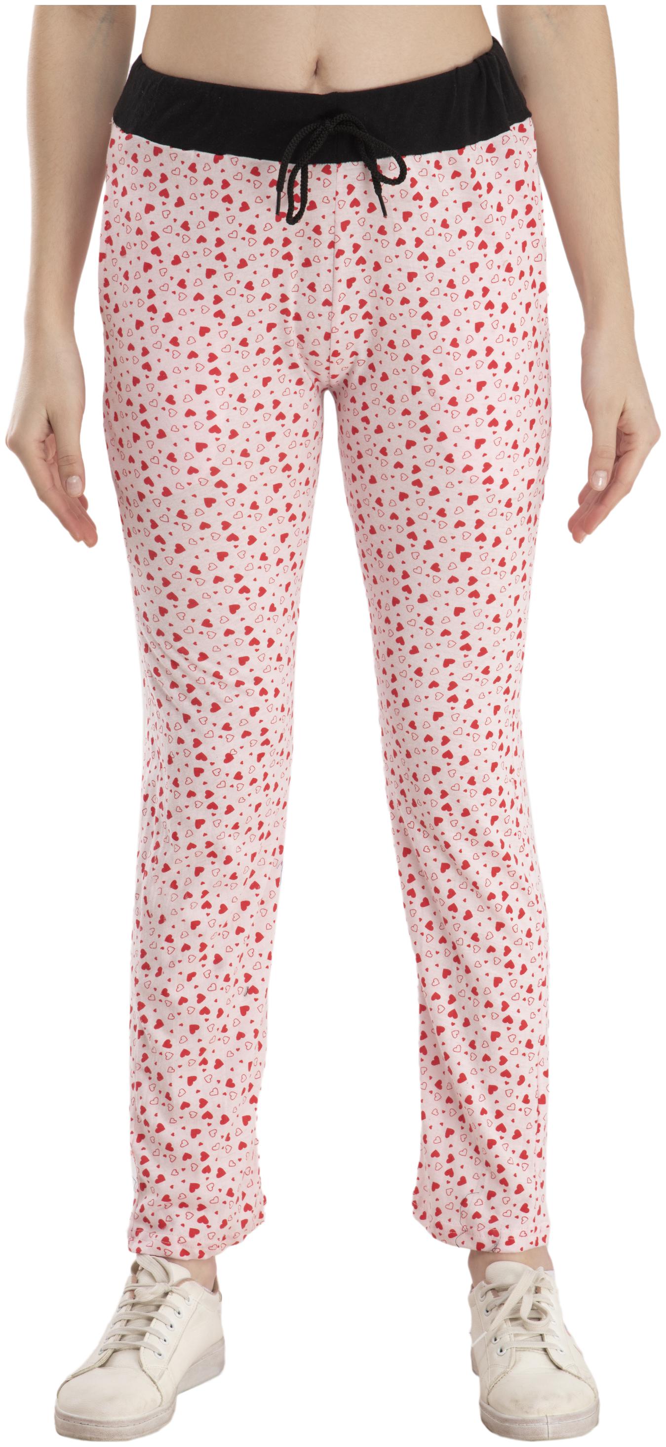 

Indiweaves Women Regular fit Cotton Printed Track pants - Pink