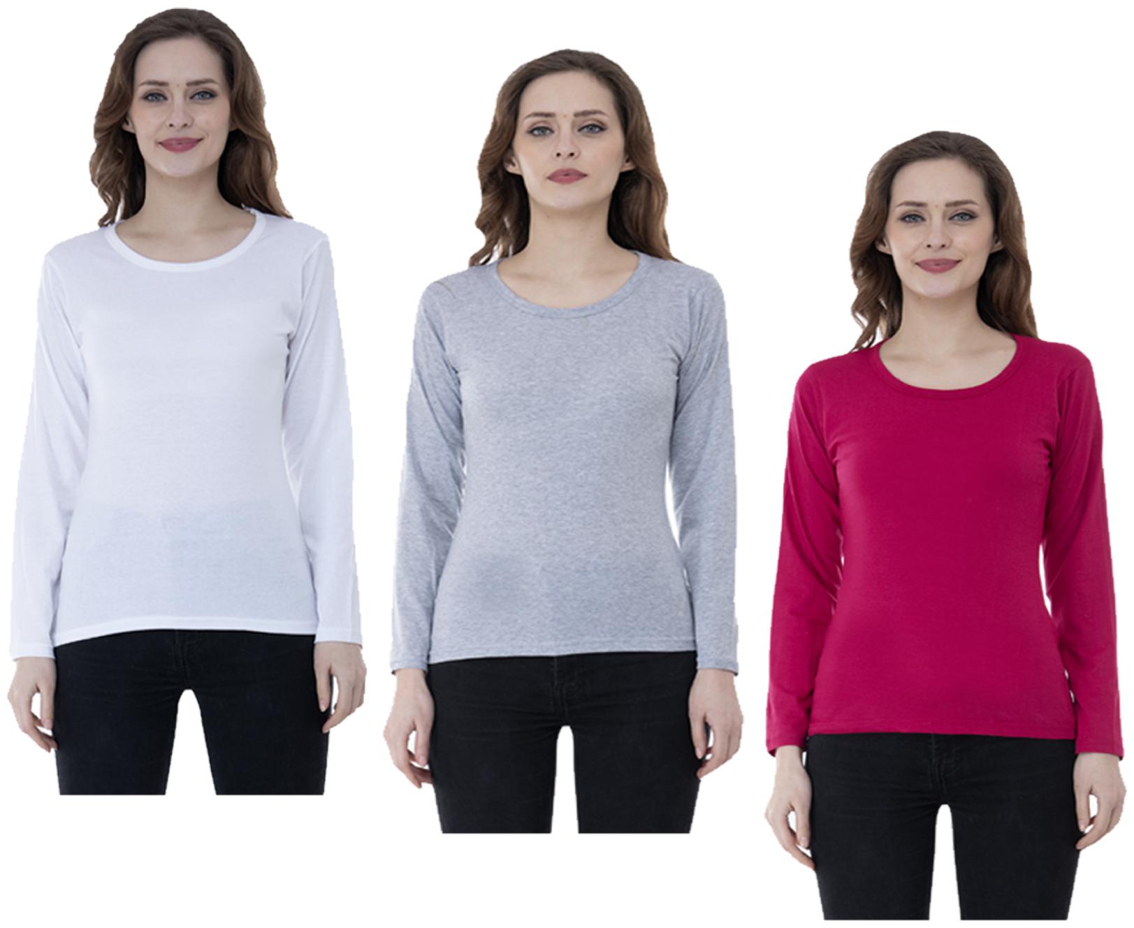 

Indiweaves Women Multi Regular fit Round neck Cotton T shirt
