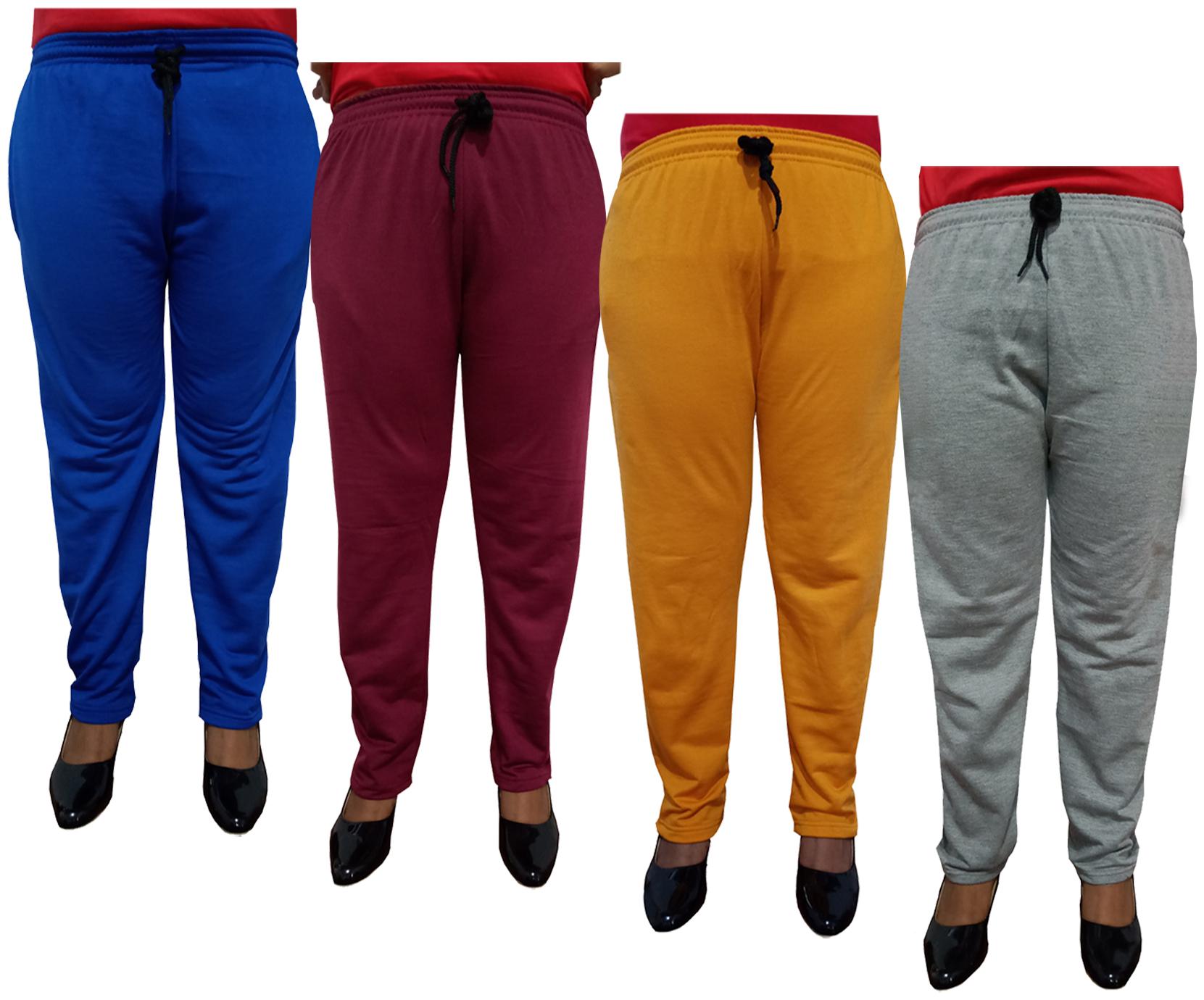 

Indiweaves Women Regular fit Fleece Solid Track pants - Multi