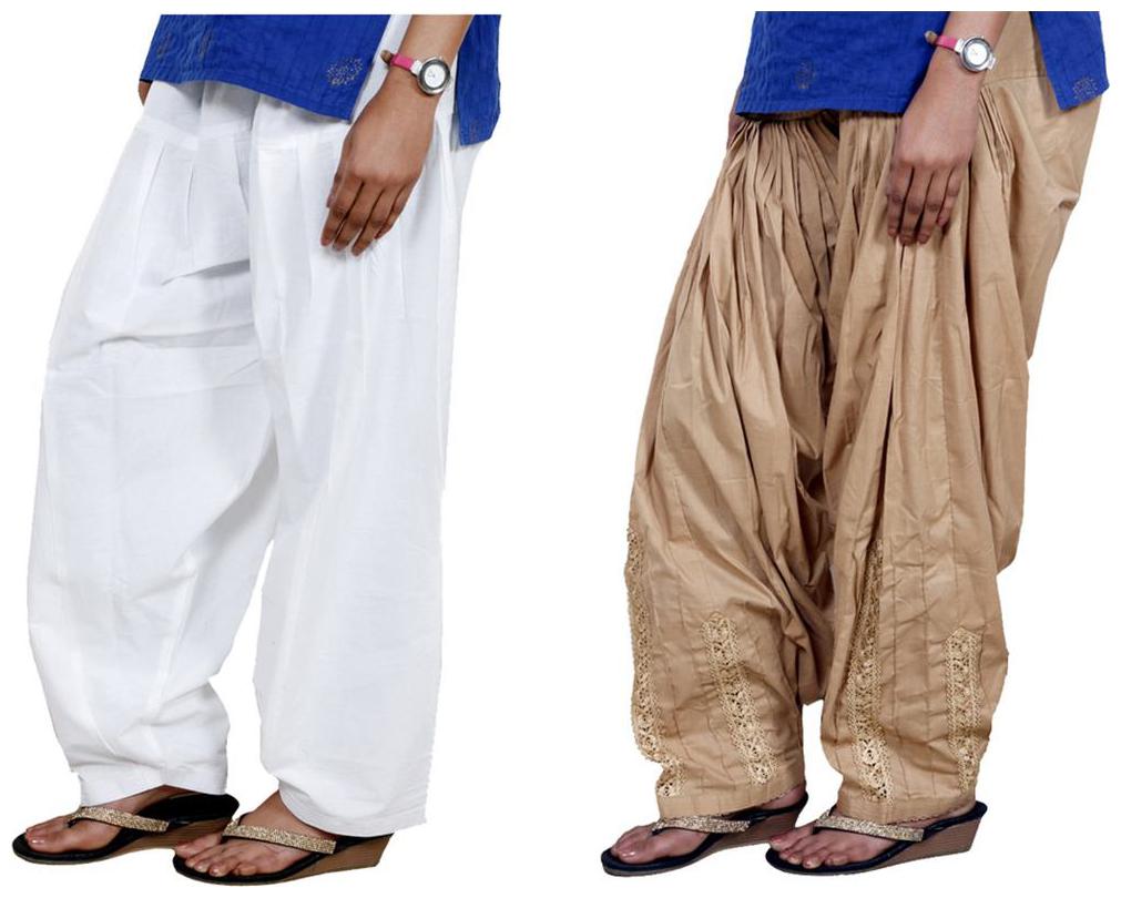 

Indiweaves Cotton Patiala - White