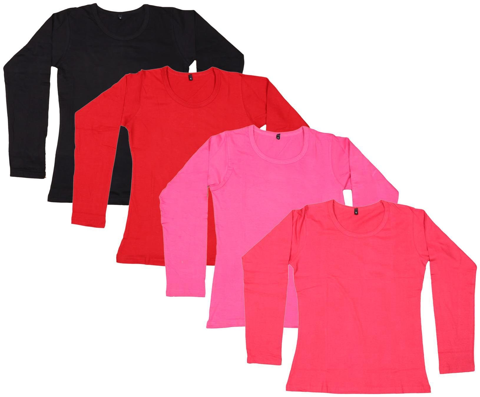 

Indiweaves Women Multi Regular fit Round neck Cotton T shirt