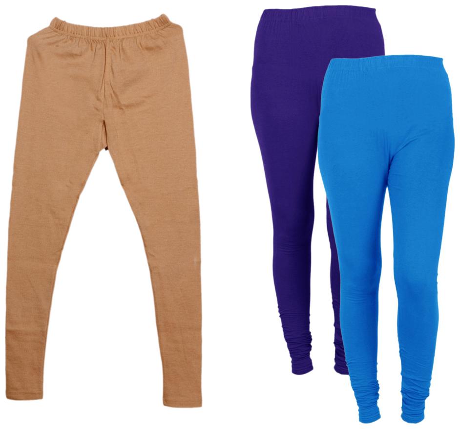

IndiWeaves Women 1 Warm Wollen and 2 Cotton Lycra Tights (Set of- 3)