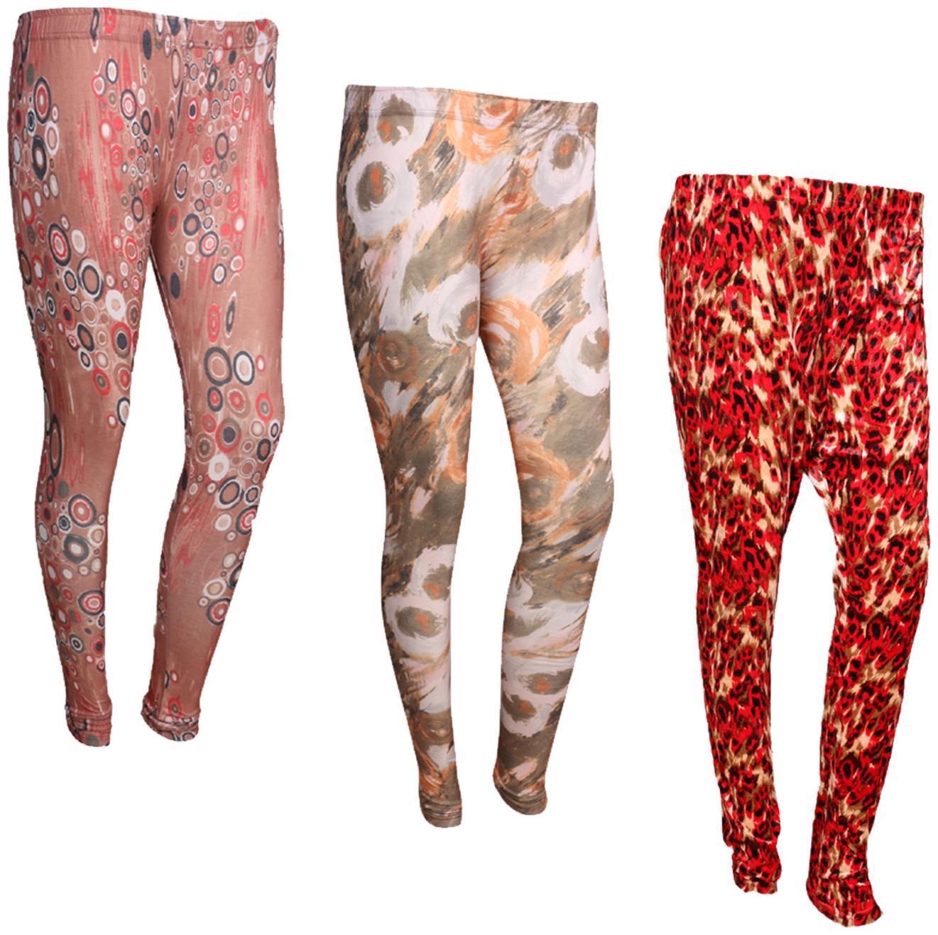 

IndiWeaves Women Cotton Printed Legging and Velvet Printed Leggings (Pack of 3)