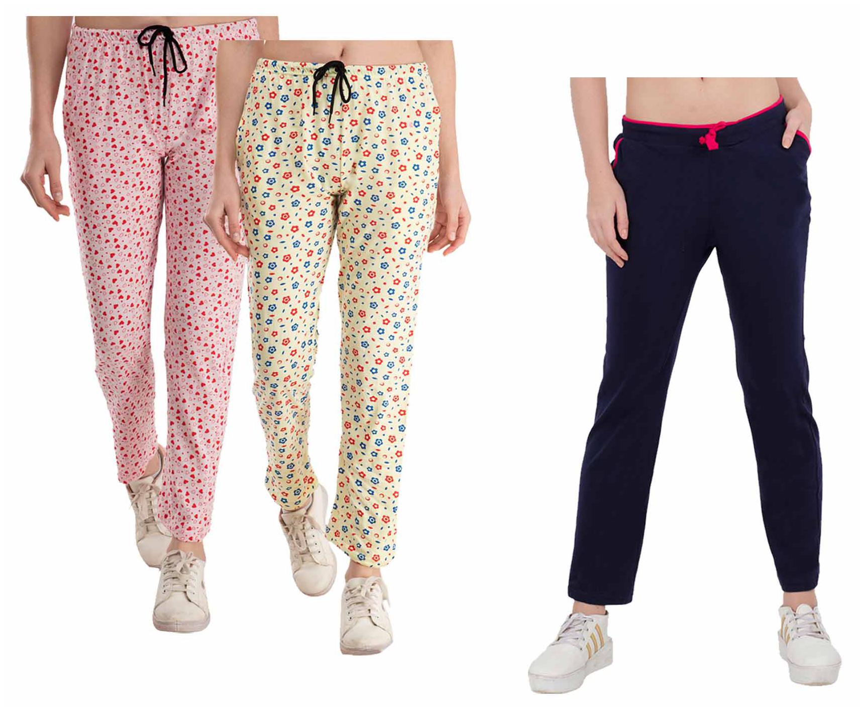 

Indiweaves Women Regular fit Cotton Printed Track pants - Multi