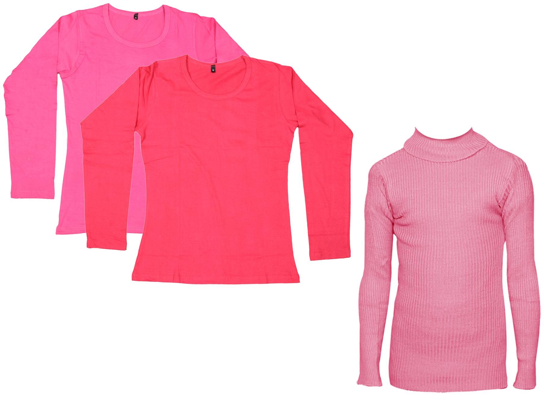 

Indiweaves Women Pink Regular fit Round neck Cotton T shirt
