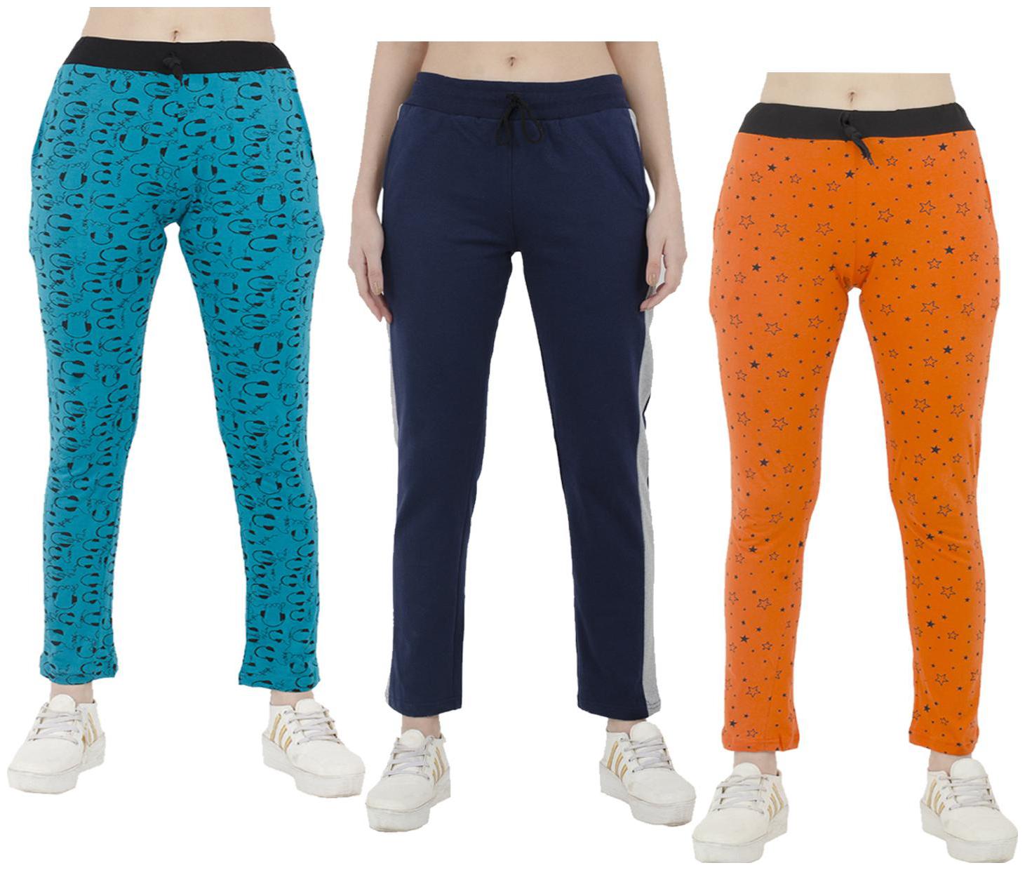 

Indiweaves Women Regular fit Polyester Printed Track pants - Multi