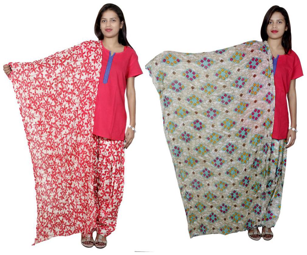 

Indiweaves Cotton Patiala Salwar With Dupatta Combo