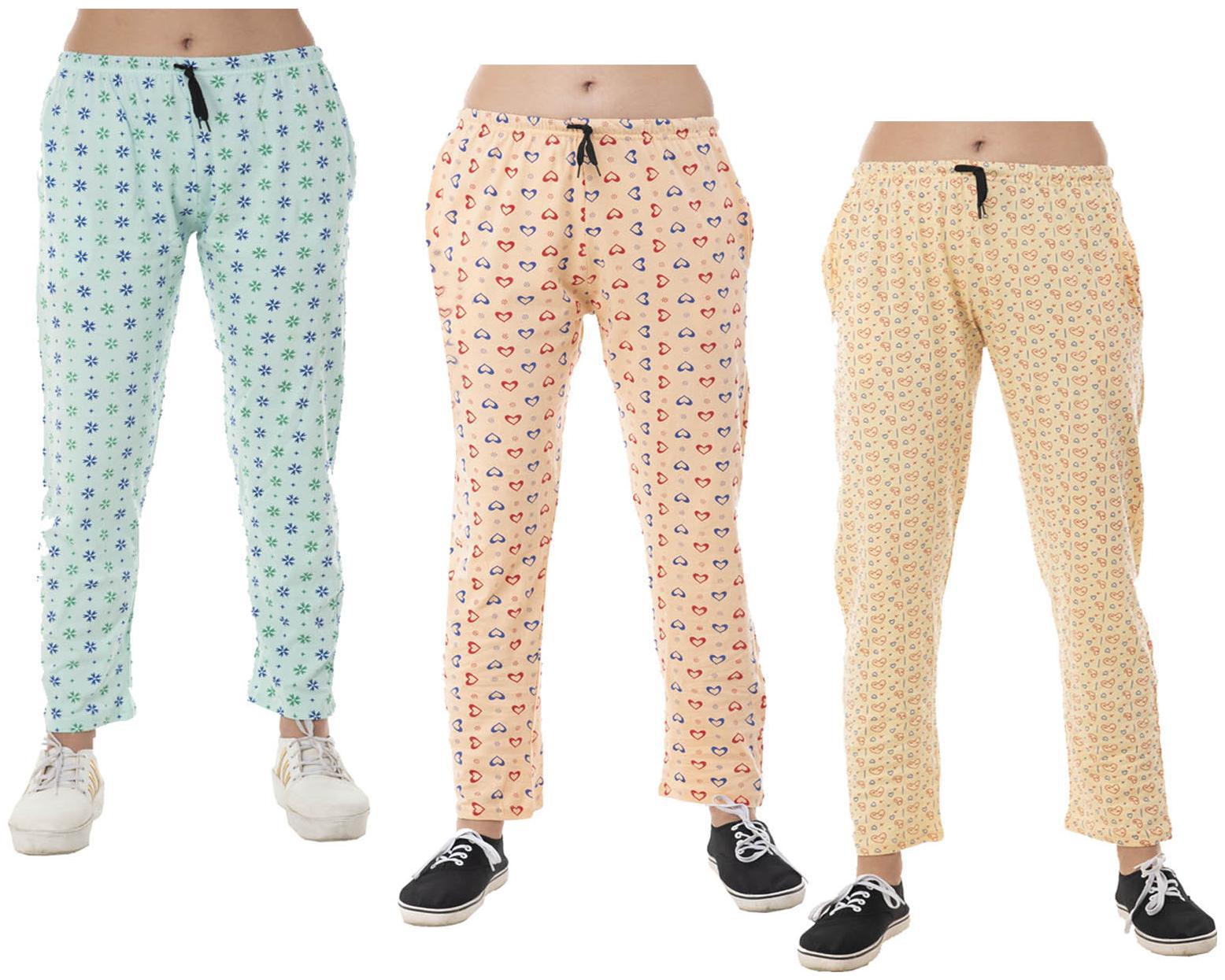 

Indiweaves Women Regular fit Cotton Printed Track pants - Yellow