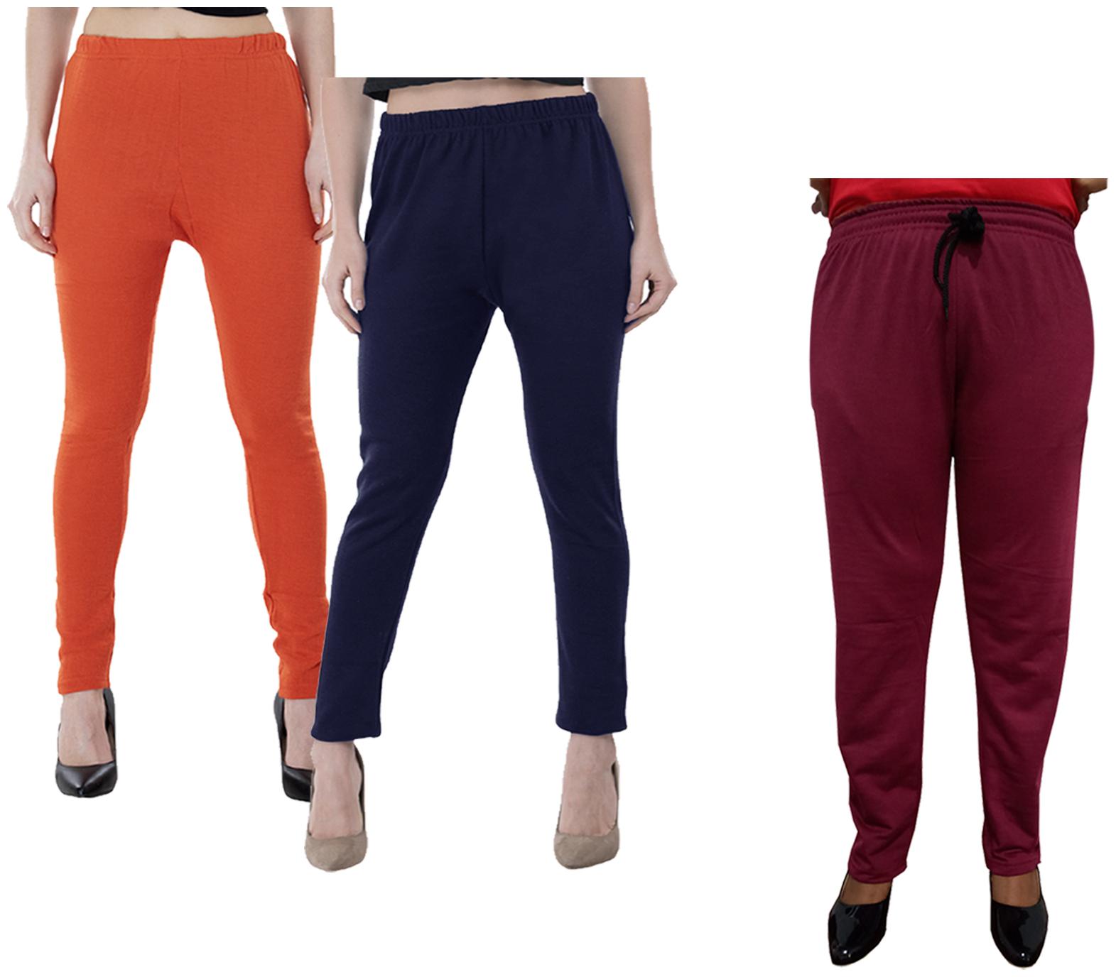 

Indiweaves Women Regular fit Fleece Solid Track pants - Multi
