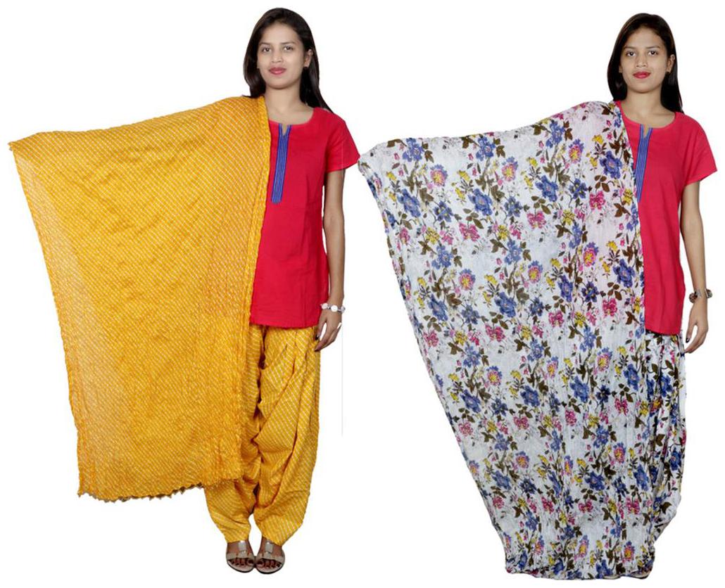 

Indiweaves Cotton Patiala Salwar With Dupatta Combo