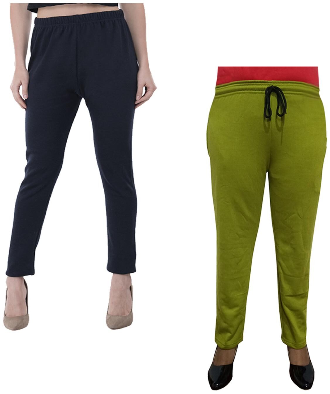 

Indiweaves Women Regular fit Fleece Solid Track pants - Multi