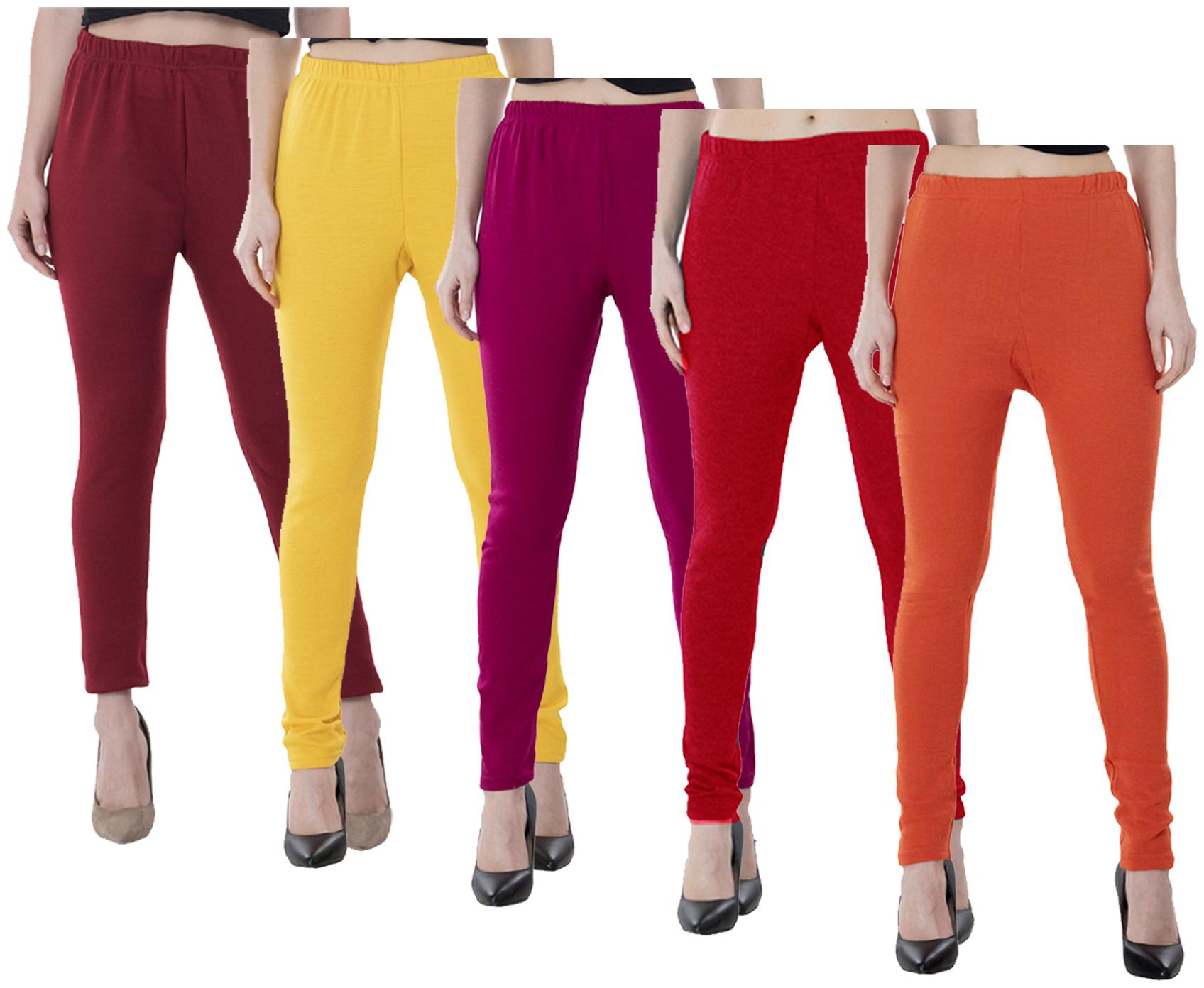 

IndiWeaves Women Warm Wollen Lycra Legging (Pack of 5)