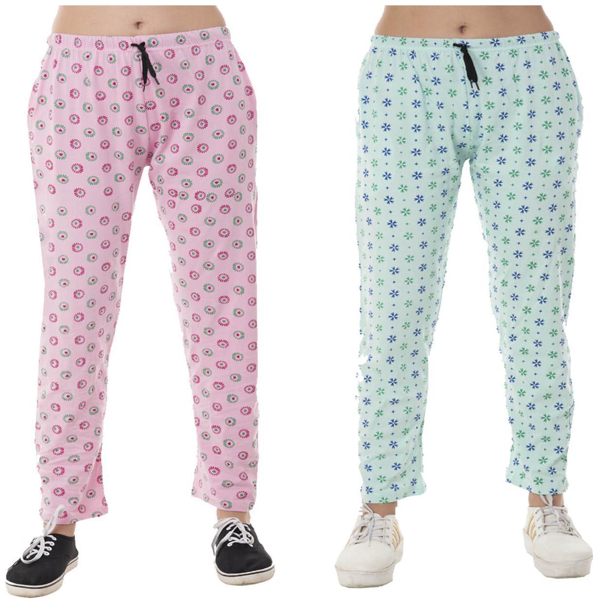 

Indiweaves Women Regular fit Cotton Printed Track pants - Multi