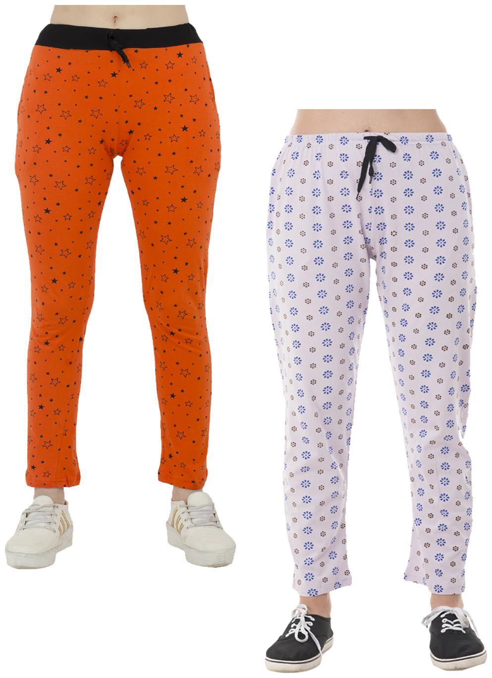 

Indiweaves Women Regular fit Cotton Printed Track pants - Multi