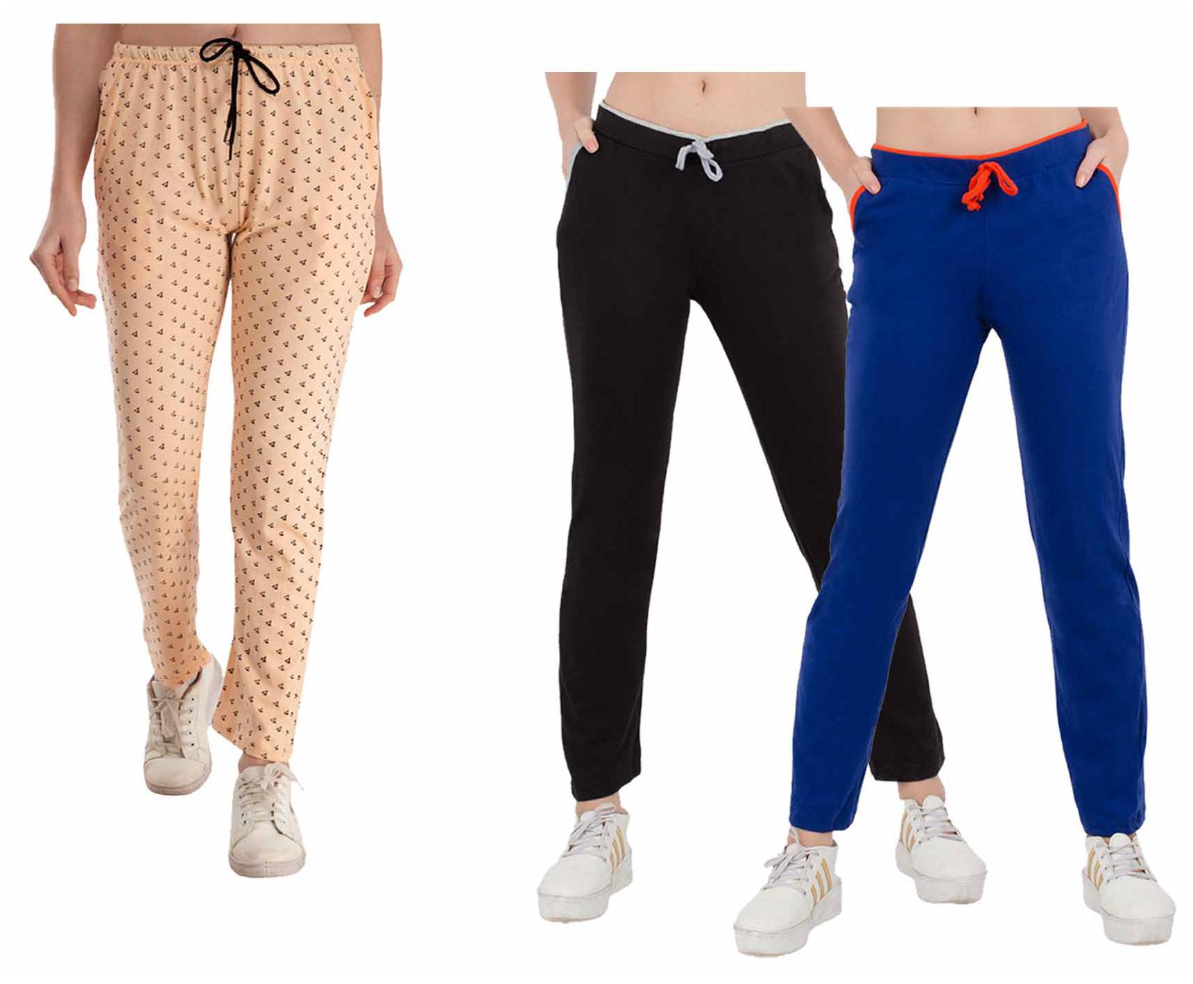 

Indiweaves Women Regular fit Cotton Printed Track pants - Multi