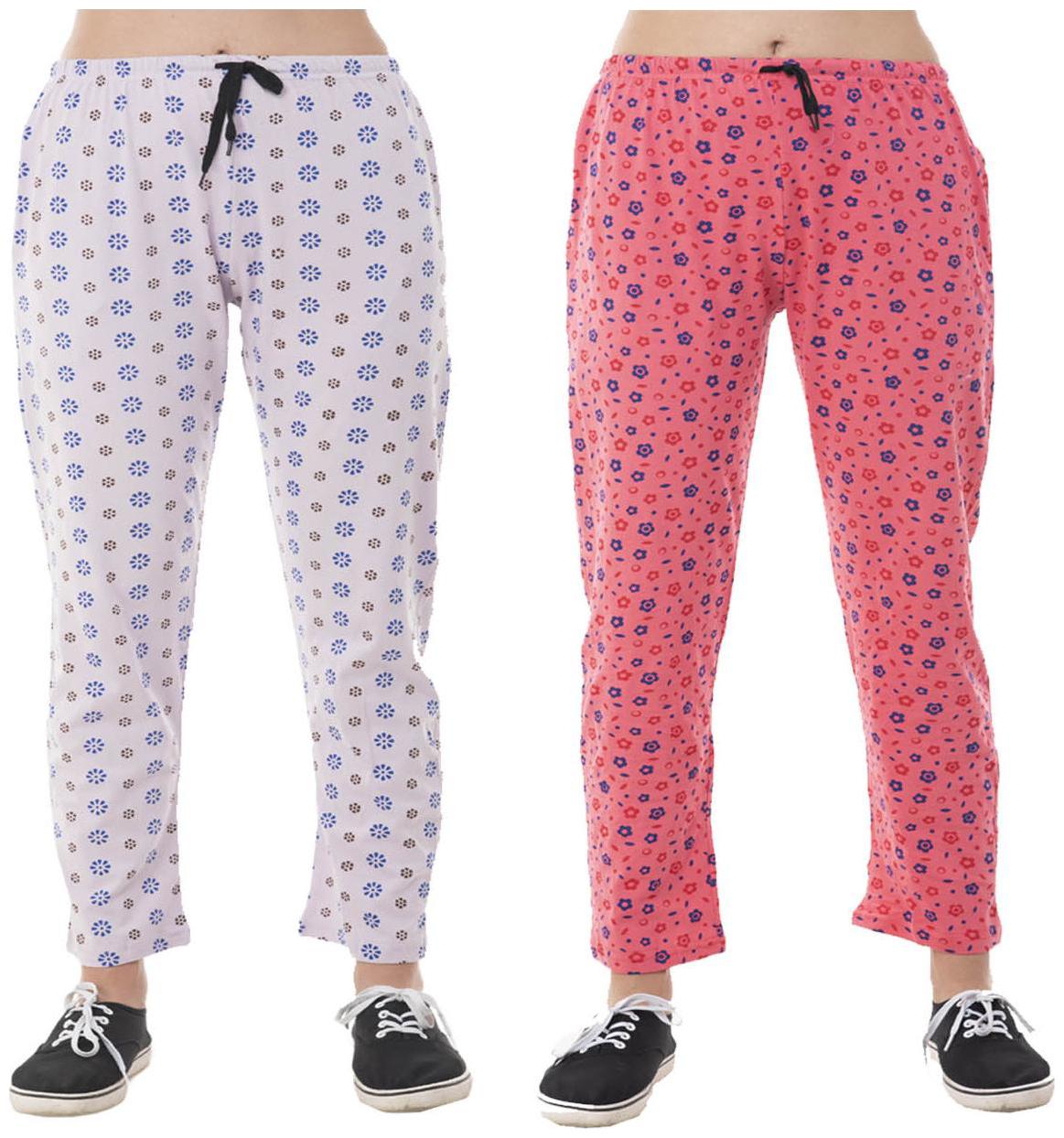 

Indiweaves Women Regular fit Cotton Printed Track pants - Multi