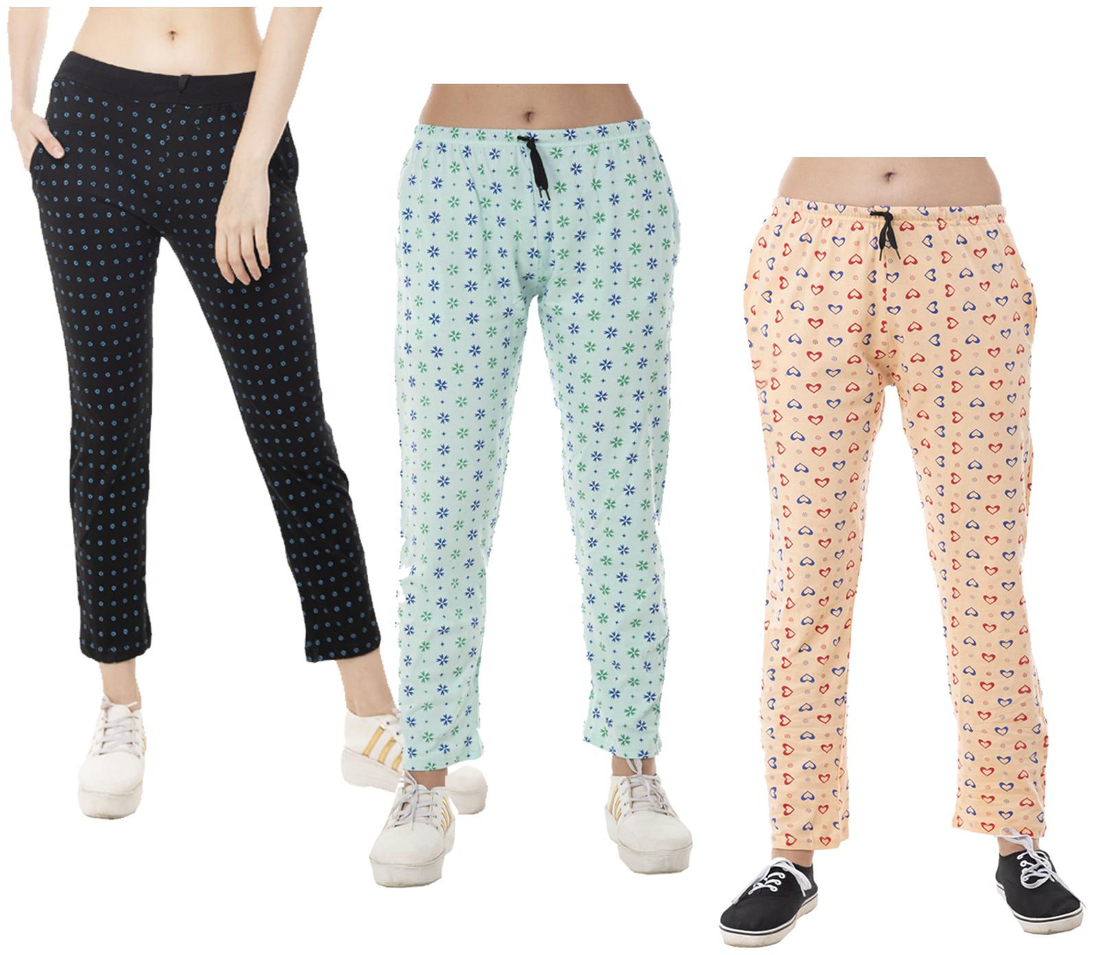 

Indiweaves Women Regular fit Cotton Printed Track pants - Multi