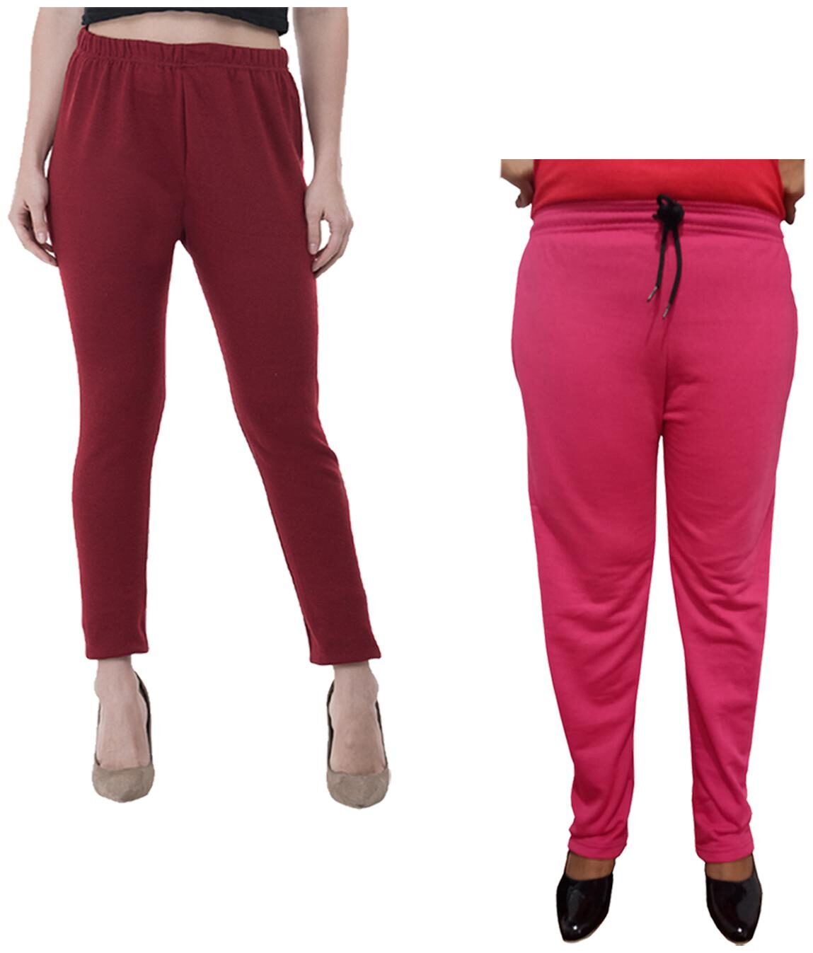 

Indiweaves Women Regular fit Fleece Solid Track pants - Multi