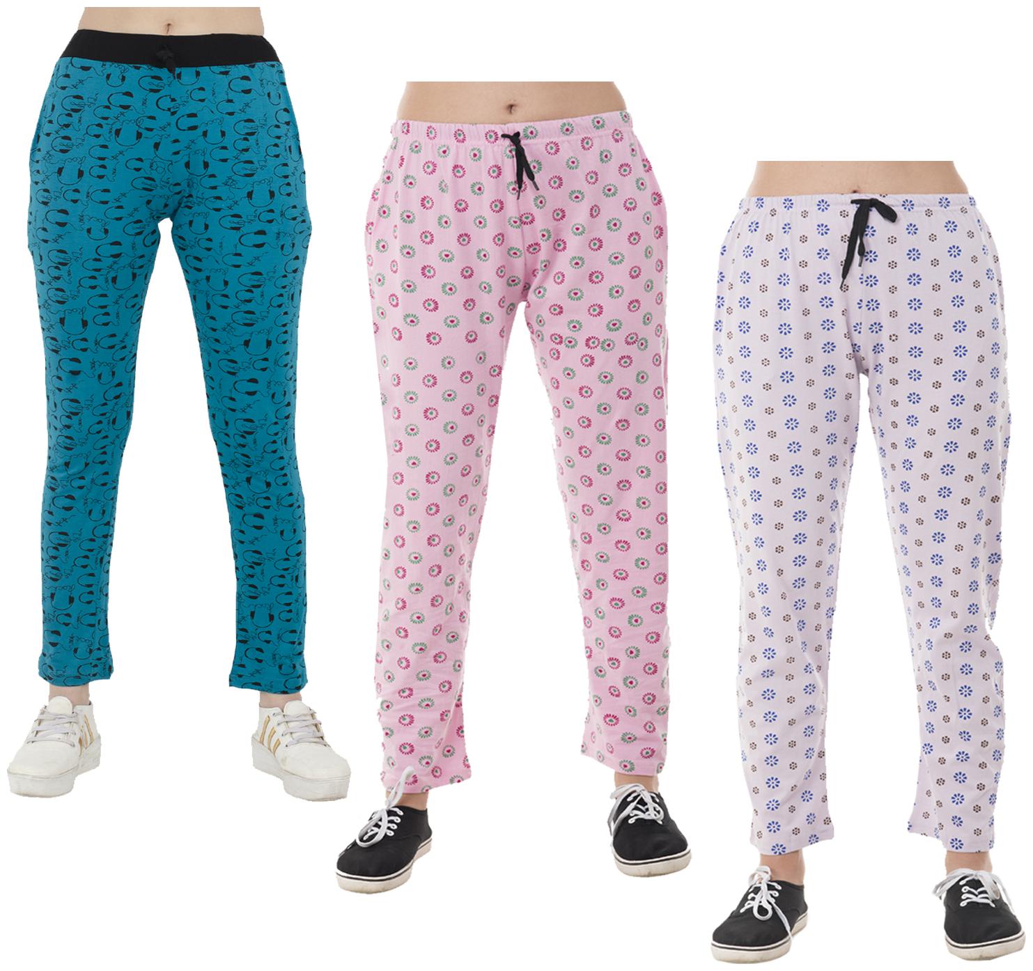 

Indiweaves Women Regular fit Cotton Printed Track pants - Multi