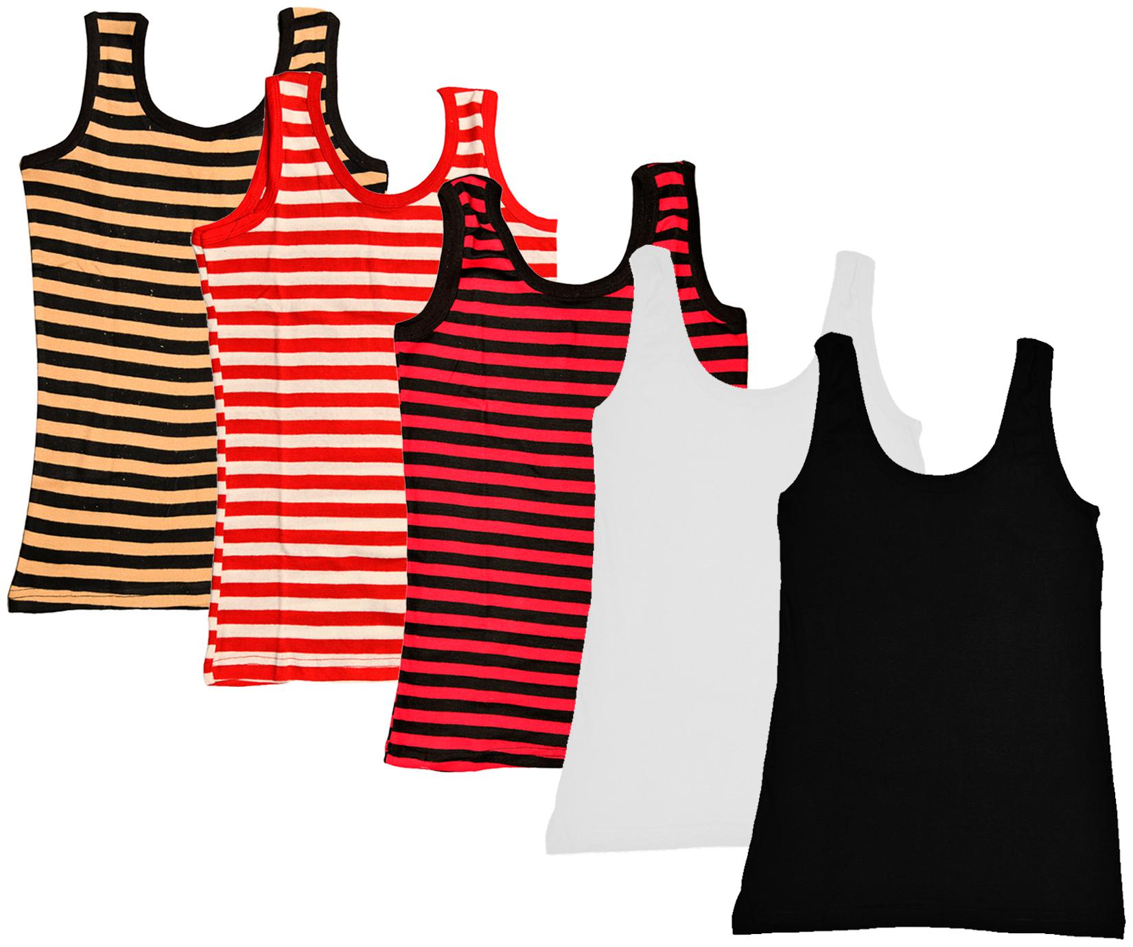 

Indiweaves Women Multi Regular fit U neck Cotton Tank top