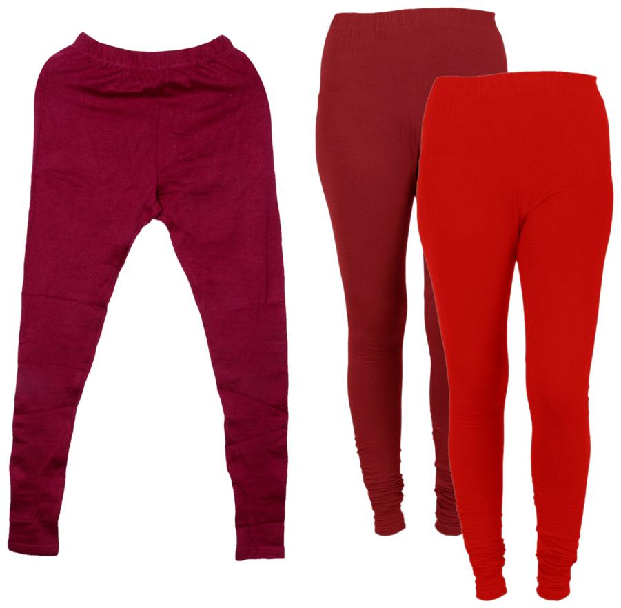 

IndiWeaves Women 1 Warm Wollen and 2 Cotton Lycra Tights (Set of- 3)