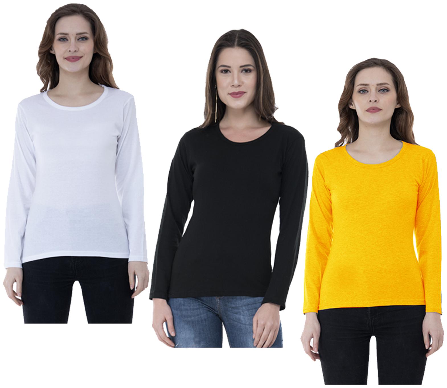 

Indiweaves Women Multi Regular fit Round neck Cotton T shirt