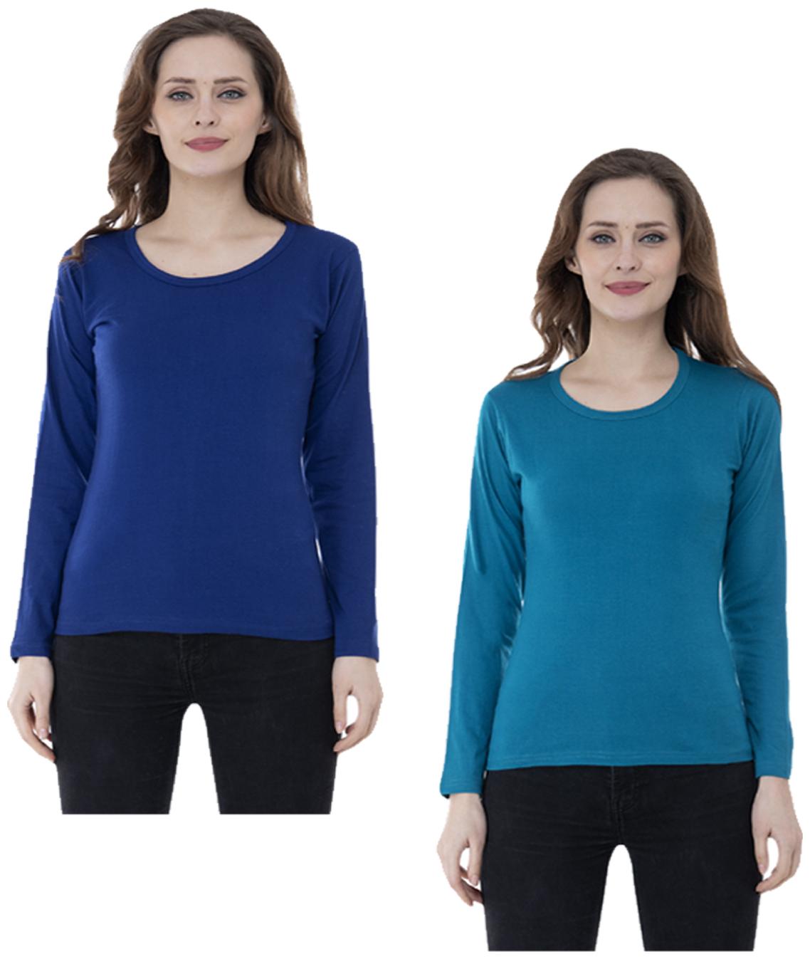 

Indiweaves Women Multi Regular fit Round neck Cotton T shirt
