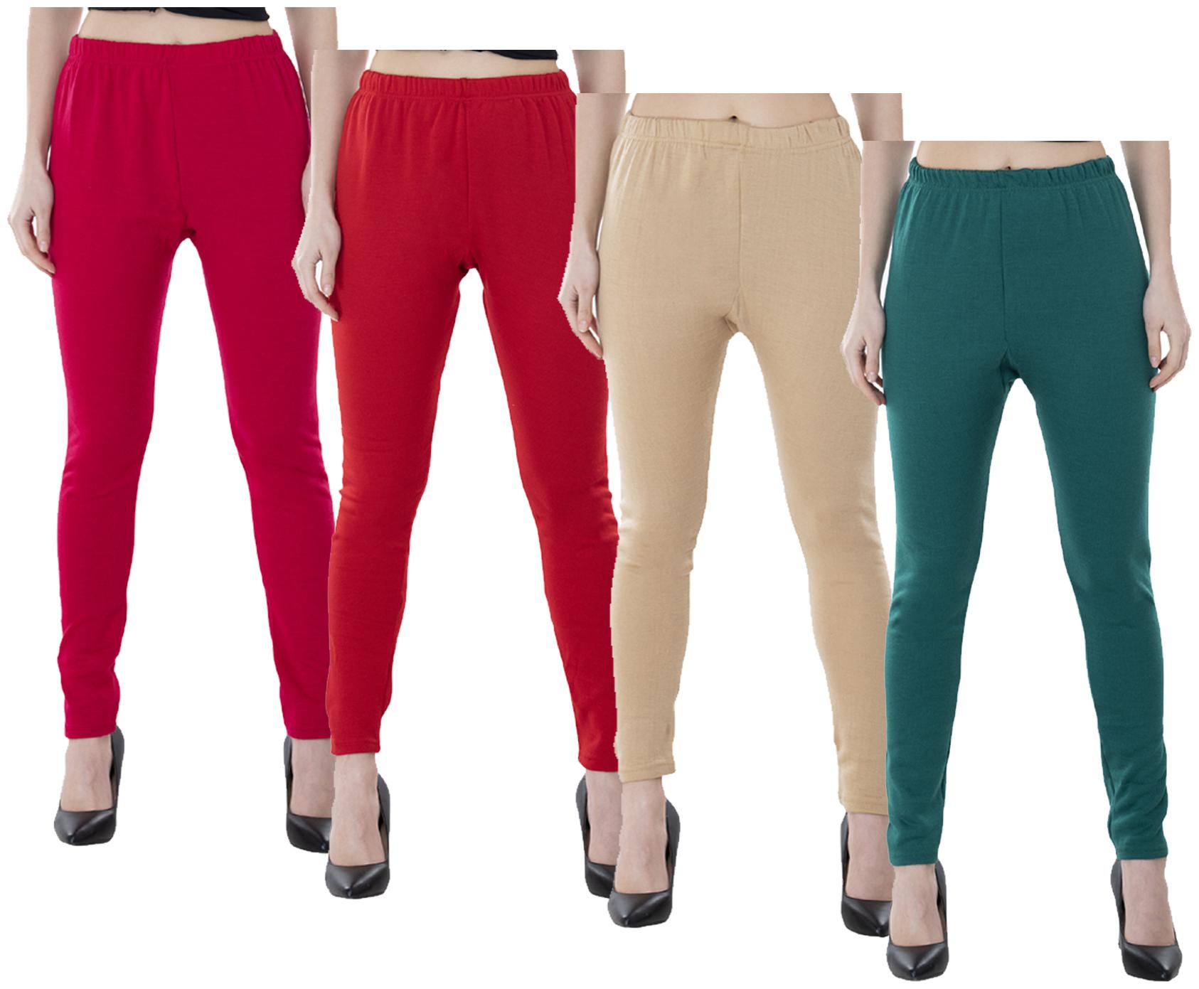 

IndiWeaves Women Warm Wollen Lycra Legging (Pack of 4)