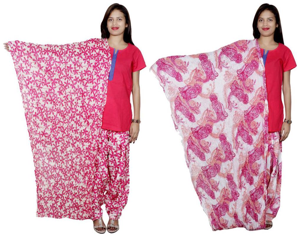 

Indiweaves Cotton Patiala Salwar With Dupatta Combo