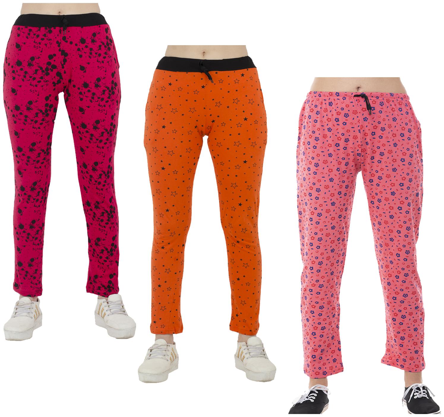 

Indiweaves Women Regular fit Cotton Printed Track pants - Multi