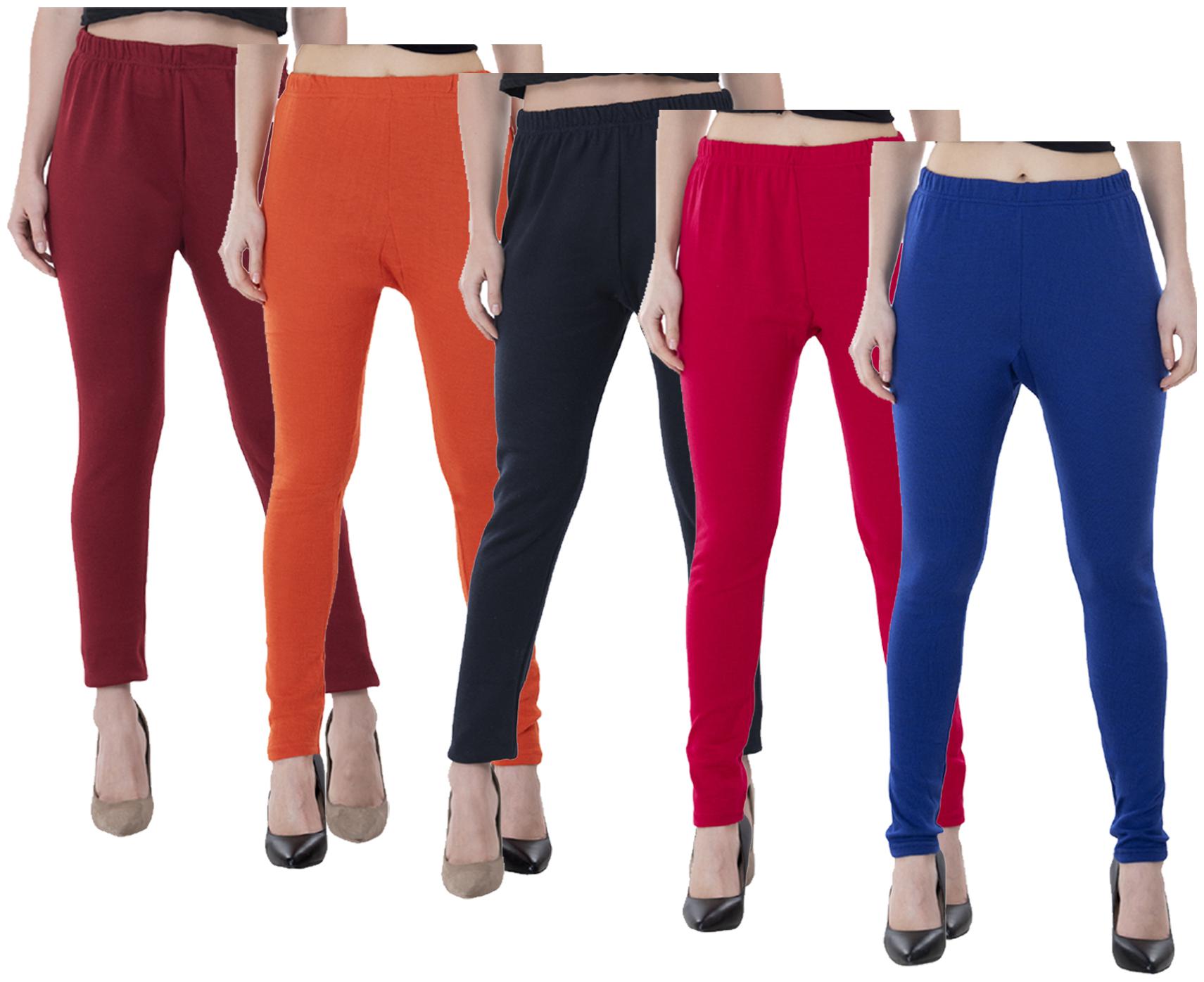 

IndiWeaves Women Warm Wollen Lycra Legging (Pack of 5)