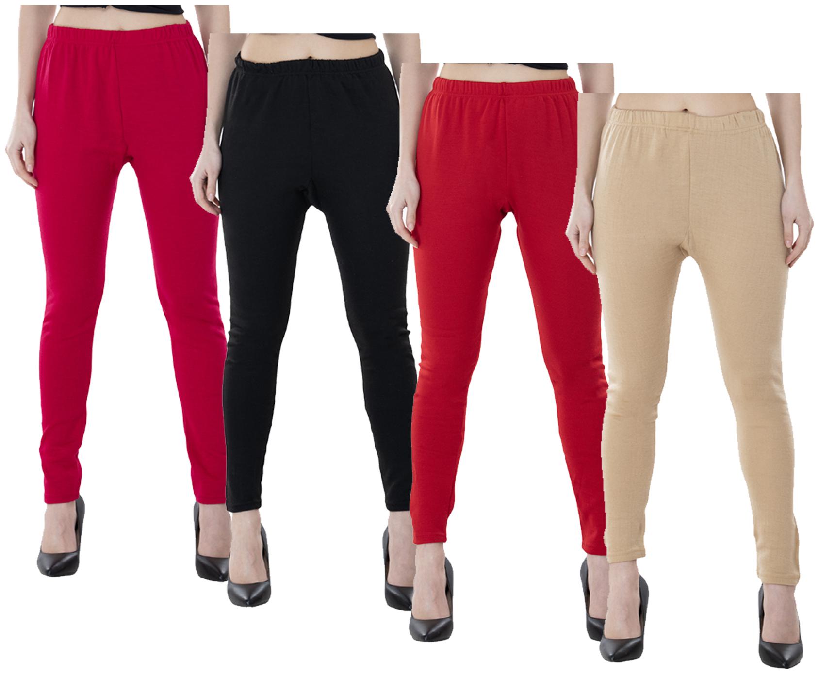 

IndiWeaves Women Warm Wollen Lycra Legging (Pack of 4)