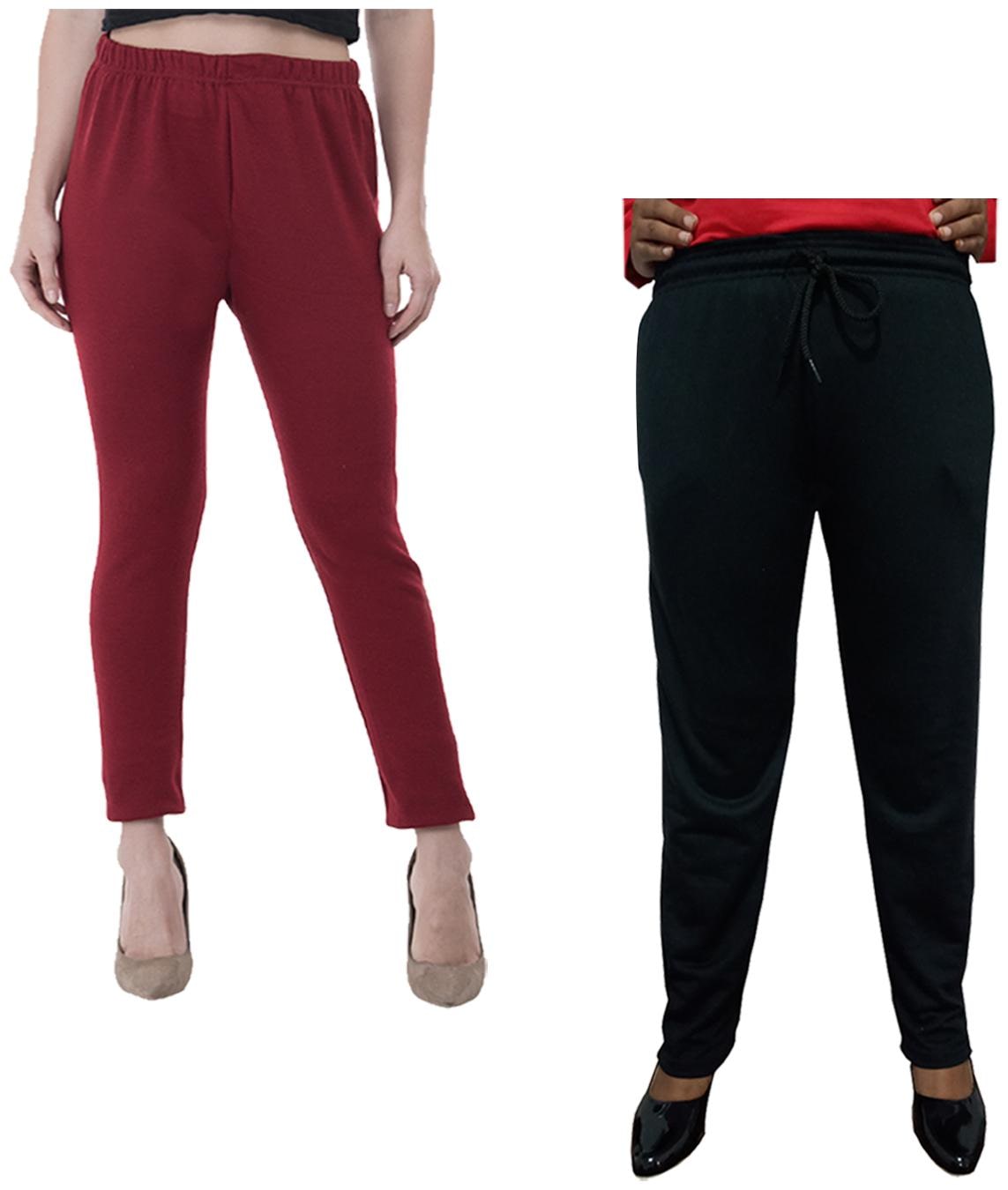 

Indiweaves Women Regular fit Fleece Solid Track pants - Multi