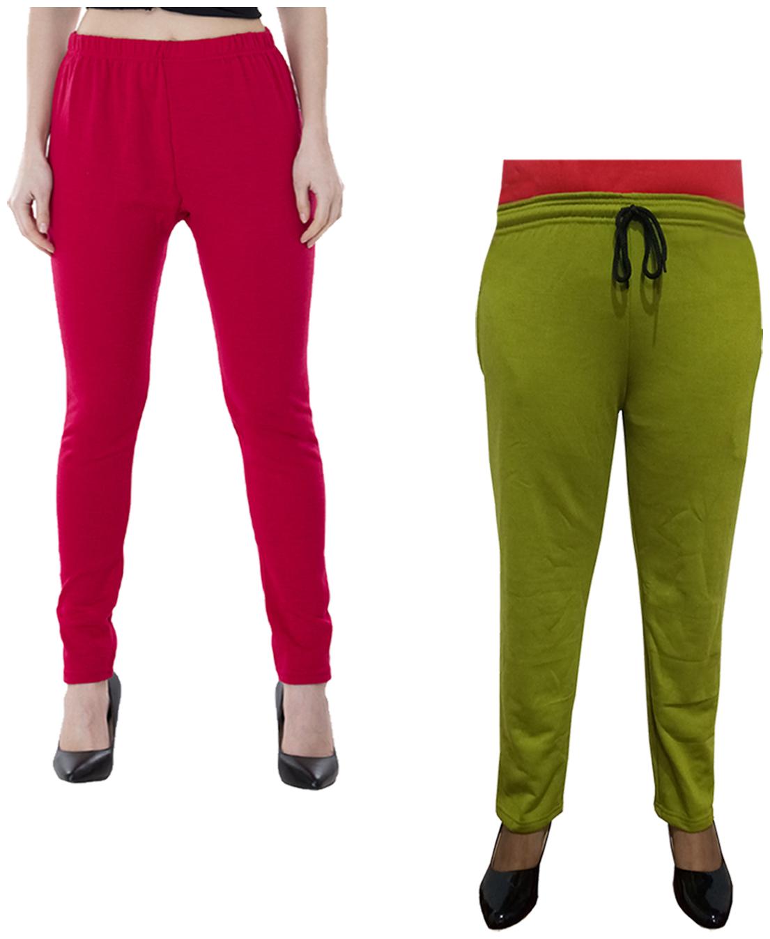 

Indiweaves Women Regular fit Fleece Solid Track pants - Multi