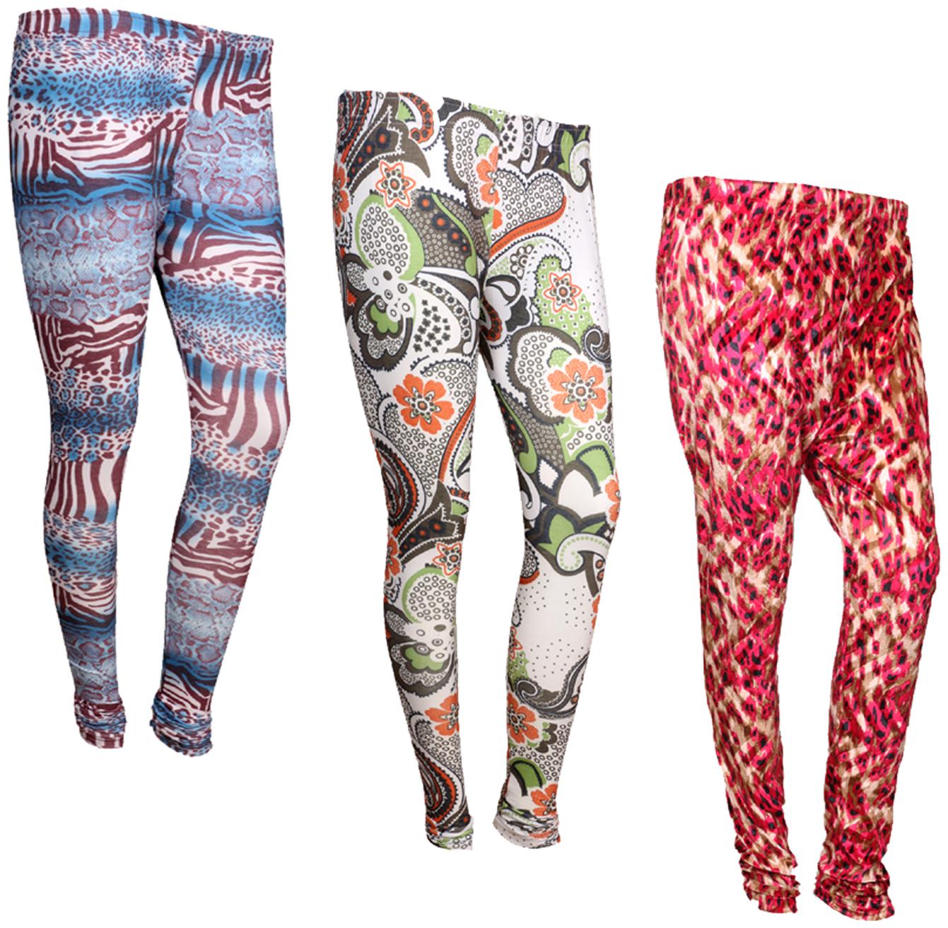 

IndiWeaves Women Cotton Printed Legging and Velvet Printed Leggings (Pack of 3)