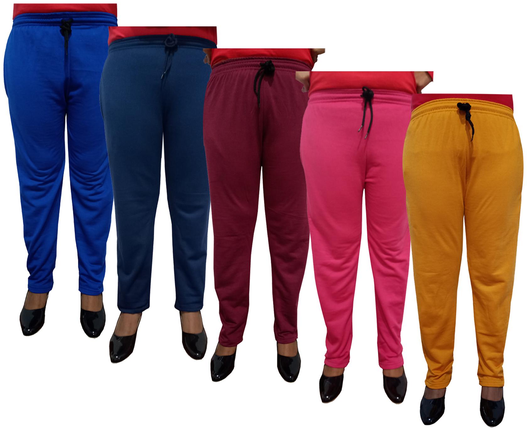 

Indiweaves Women Regular fit Fleece Solid Track pants - Multi